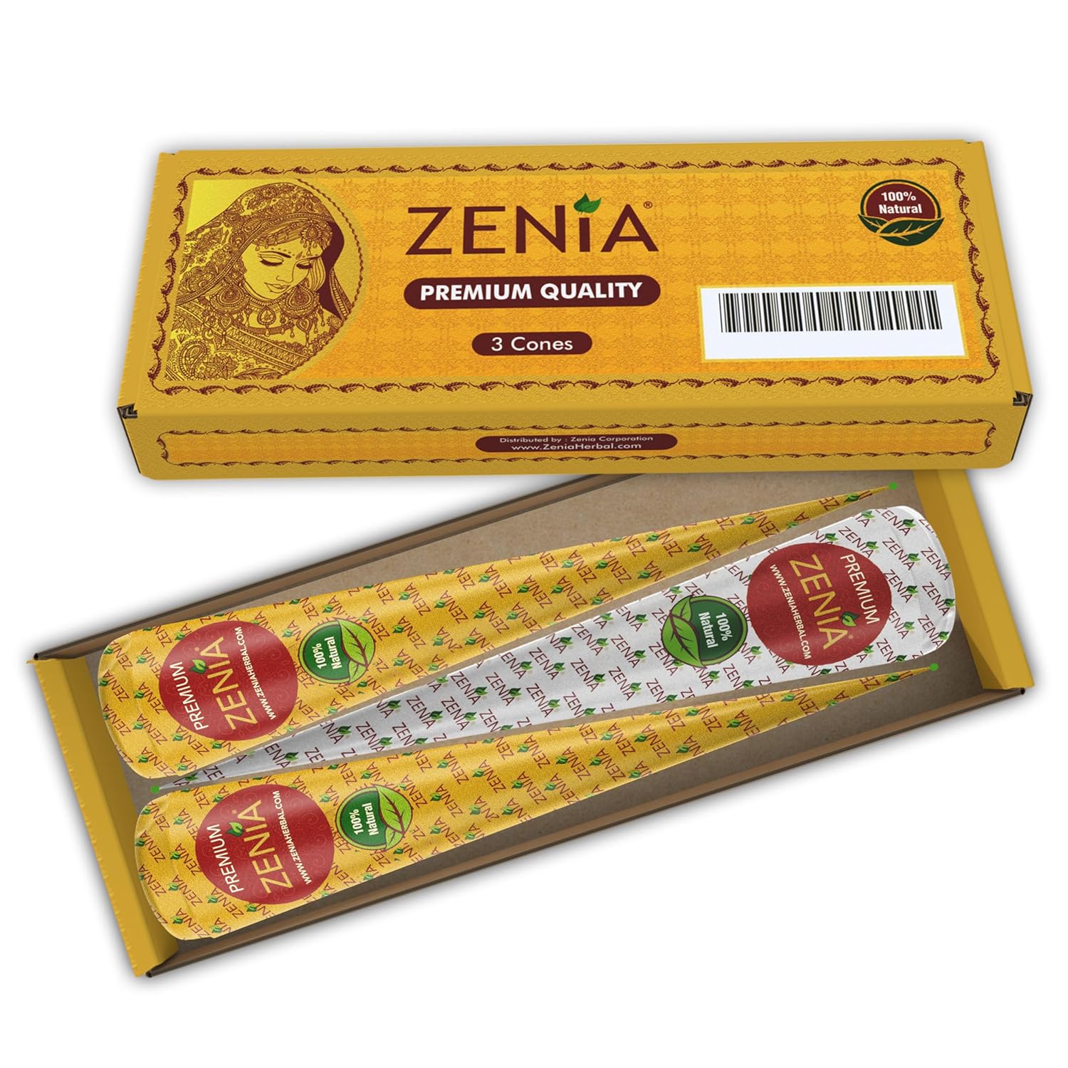 Zenia 100% Natural Premium Henna Cones 35g