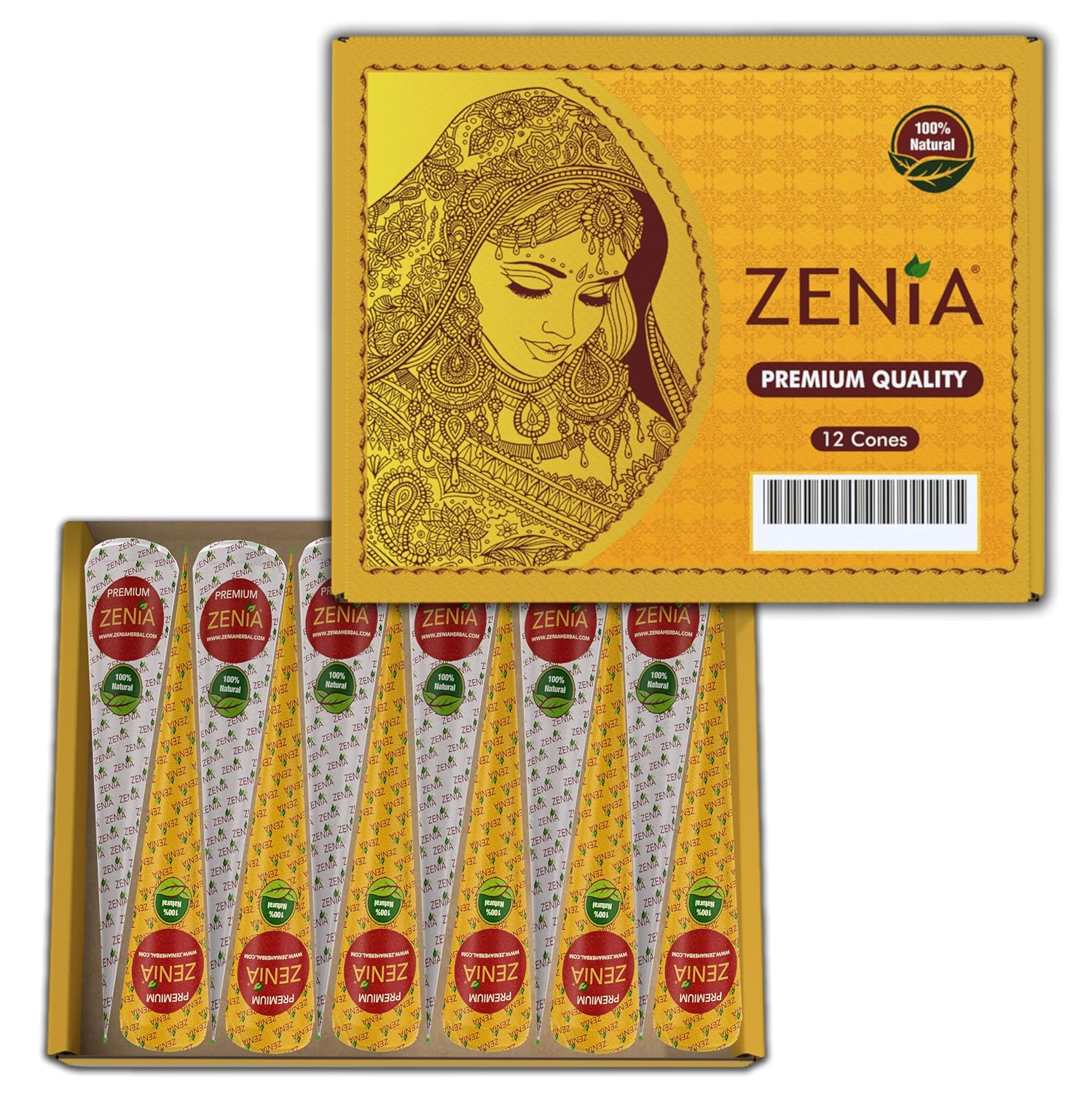 Zenia 100% Natural Premium Henna Cones 35g