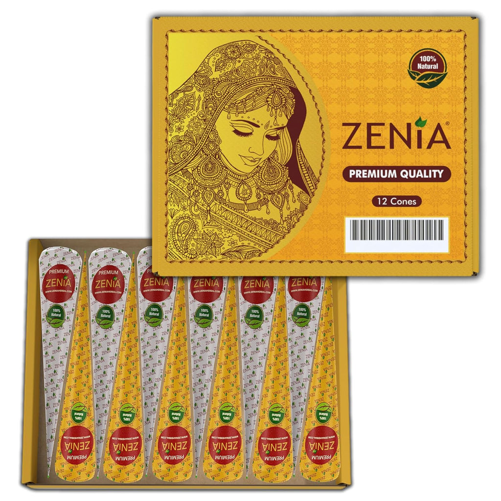 Zenia 100 Natural Premium Henna Cones 35g Zenia Herbal