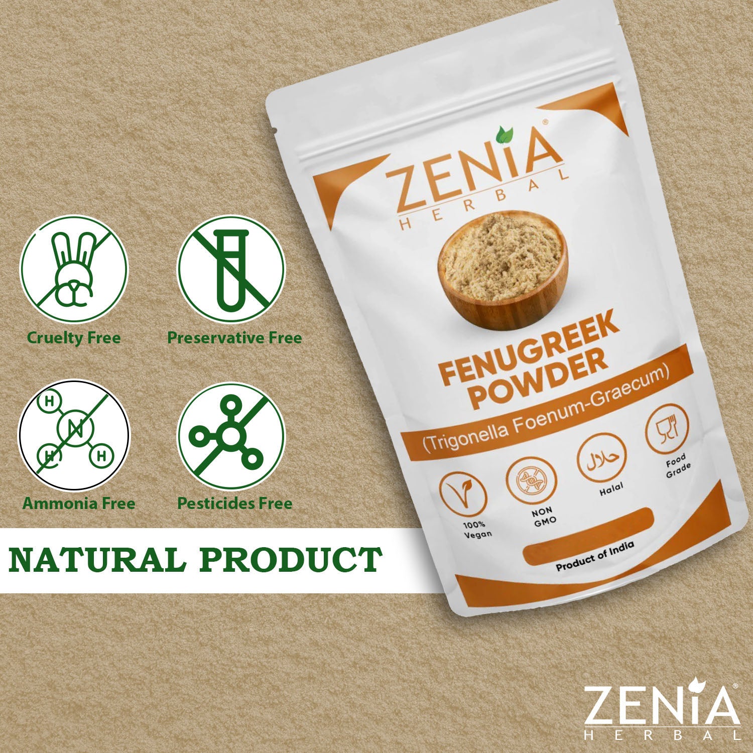 454g (1 lb) Zenia's Fenugreek (Trigonella foenum-graecum) Powder