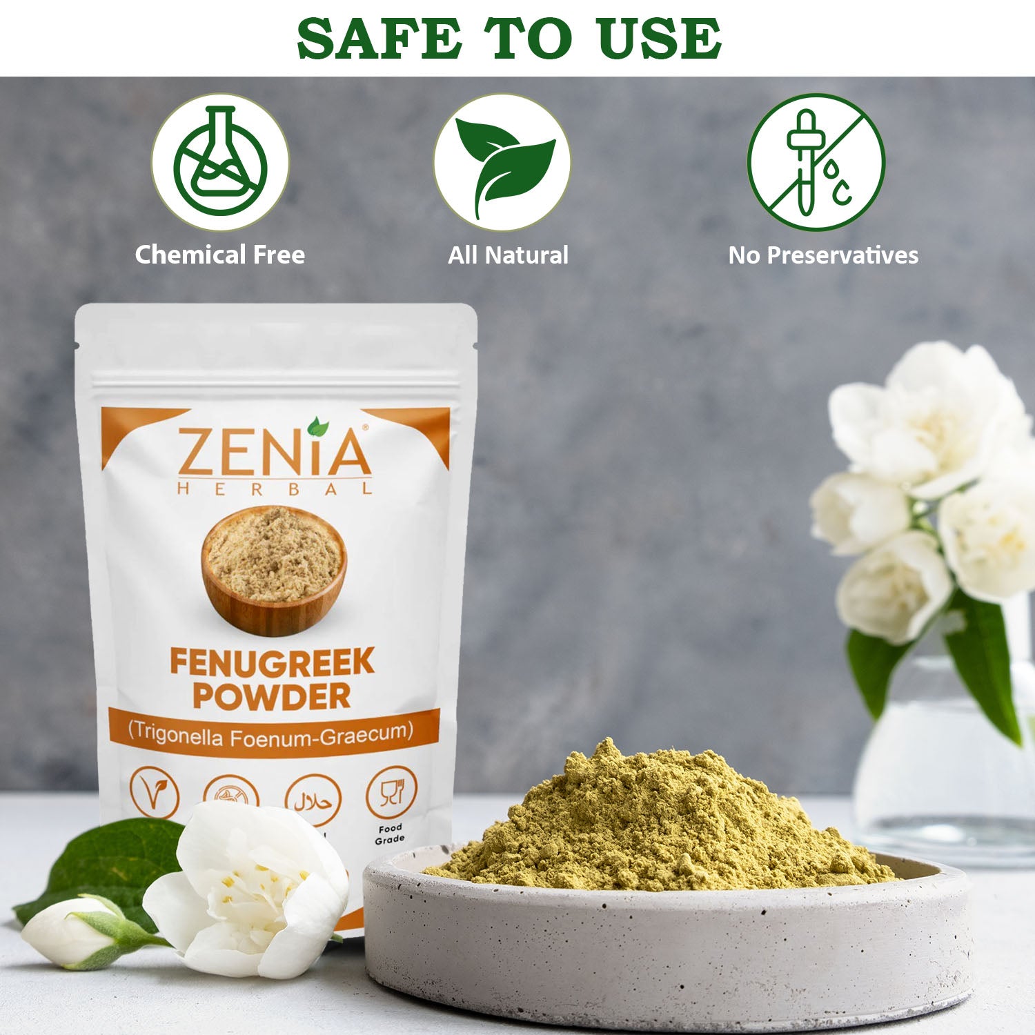 454g (1 lb) Zenia's Fenugreek (Trigonella foenum-graecum) Powder