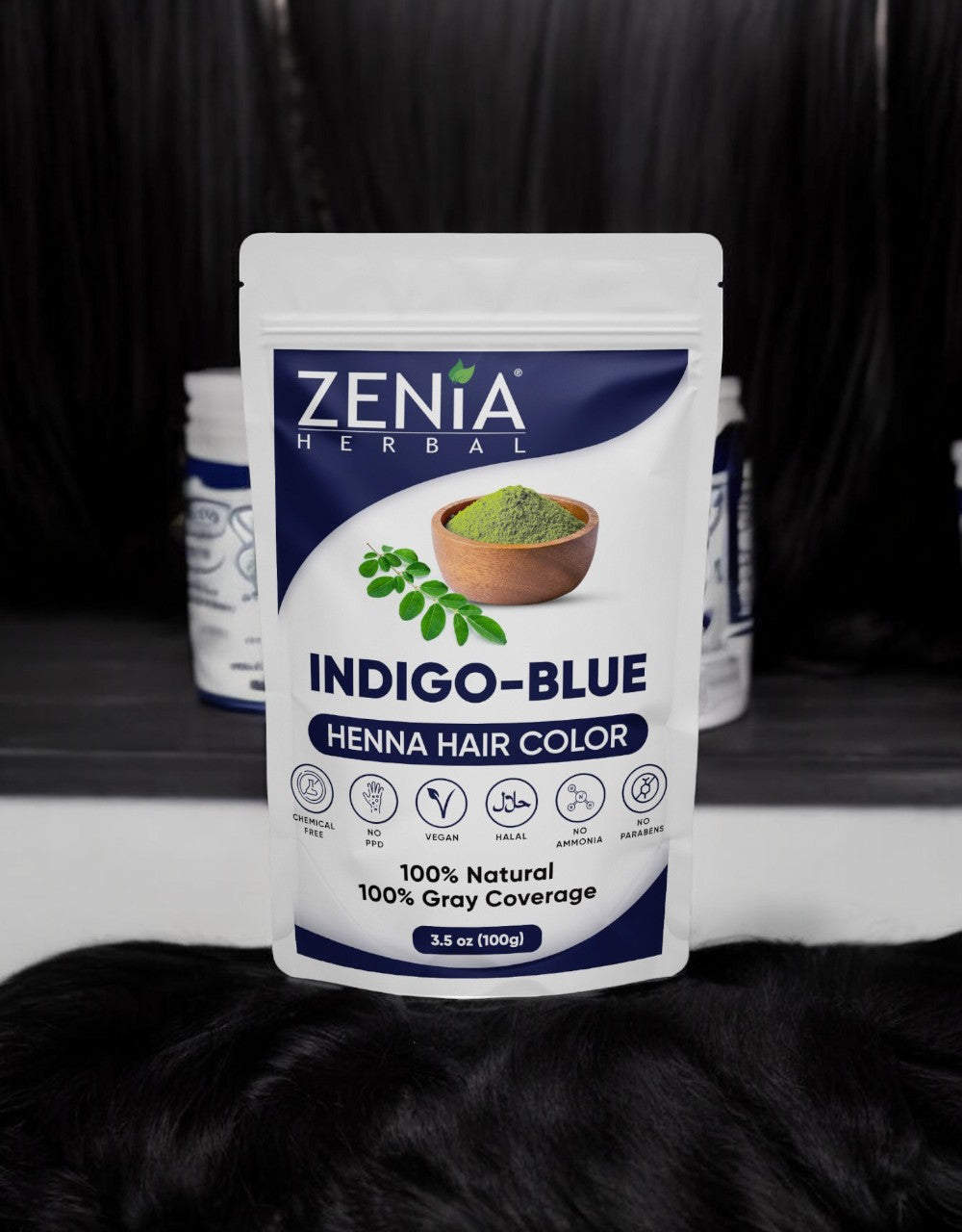 Zenia Indigo-Blue Hair Color Organic Henna 100g