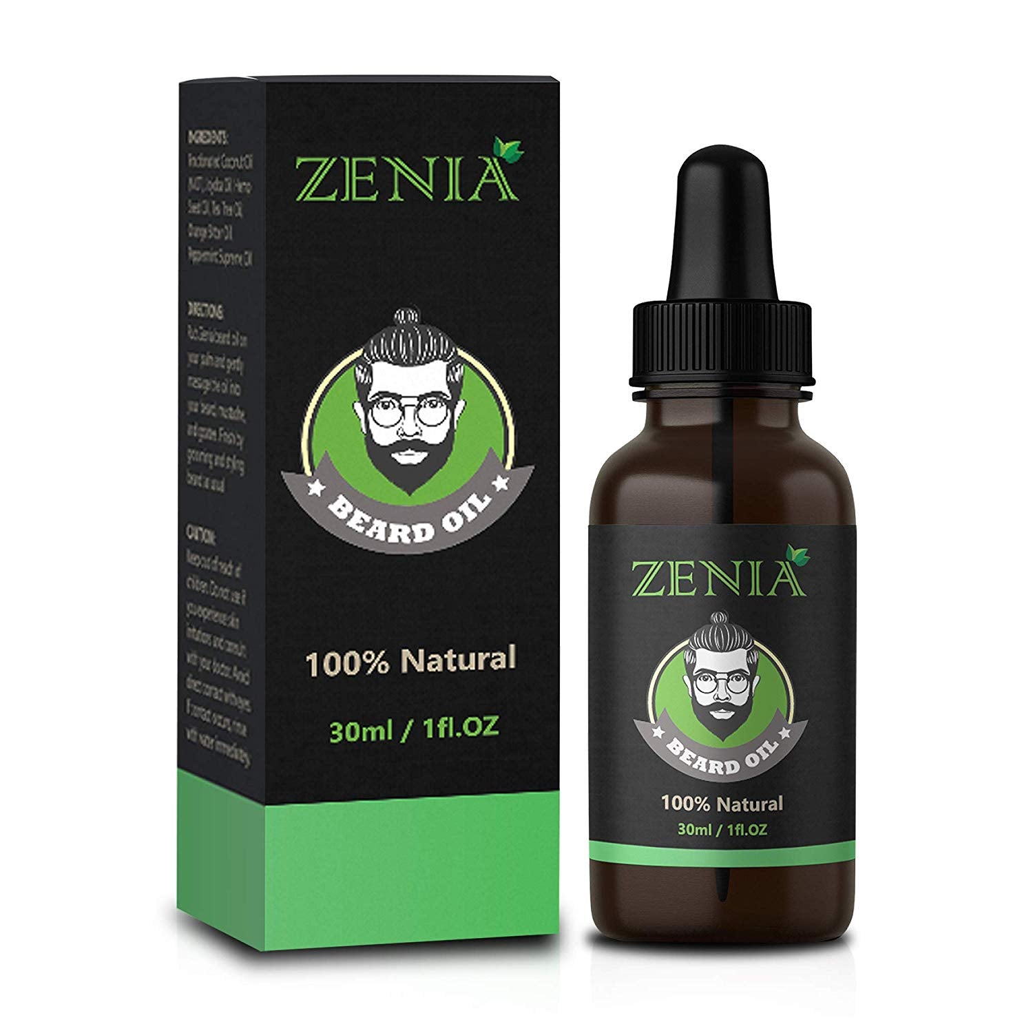 Zenia Natural Mustache Beard Hair Growth Oil 1oz