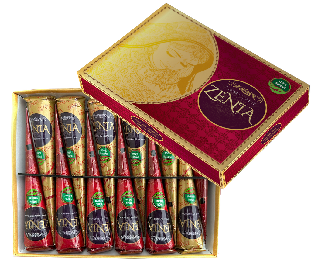 Pack of 24 Zenia 100% Natural Henna Cones – Zenia Herbal