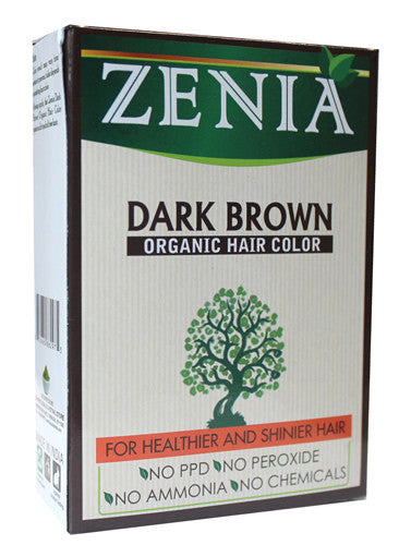 Zenia Organic Henna Hair Color Dark Brown 100g - Zenia Herbal