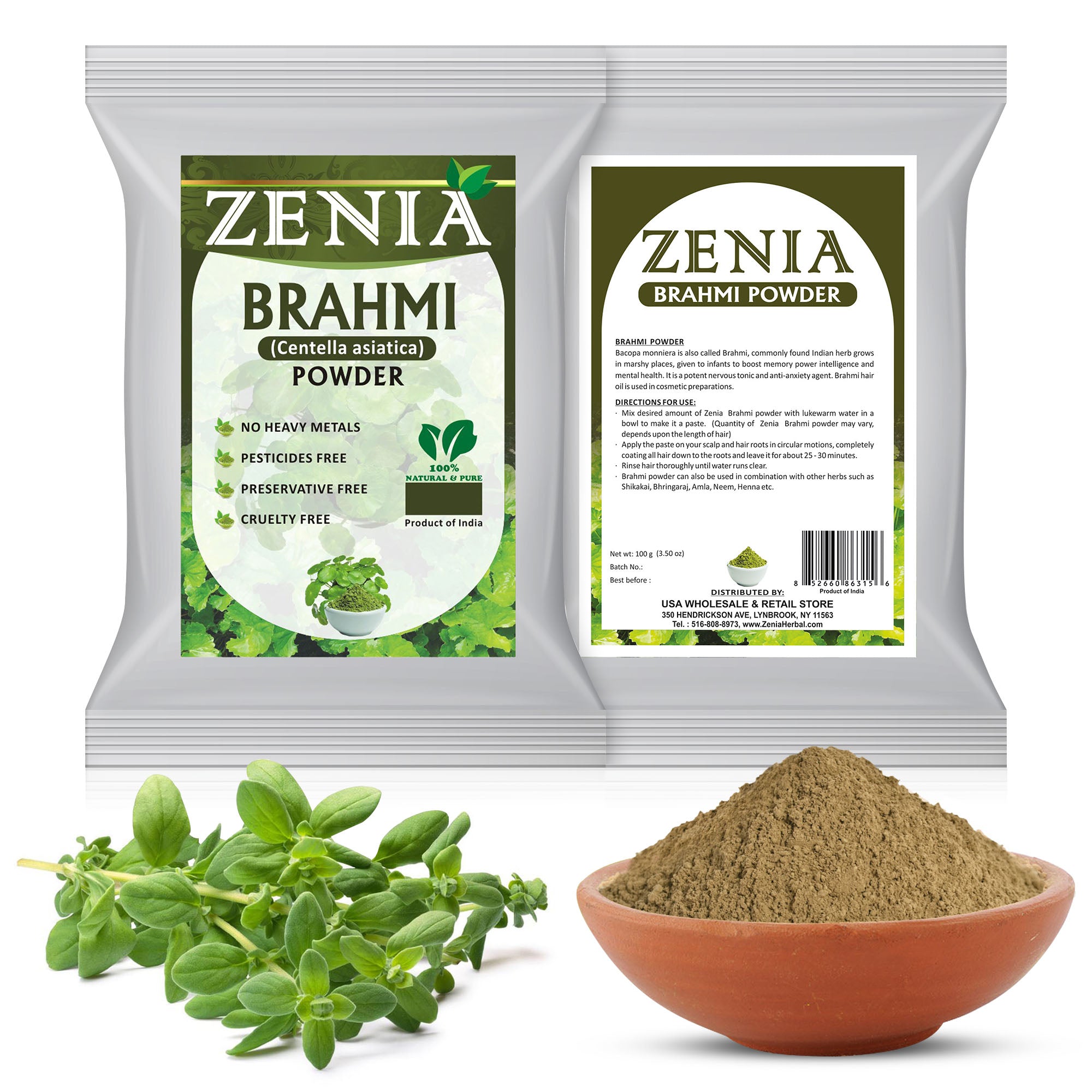 Zenia Herbal Hair Care Powders Combo Pack Amla Powder, Brahmi Powder, Shikakai Powder, Aritha Powder 100 Grams Each