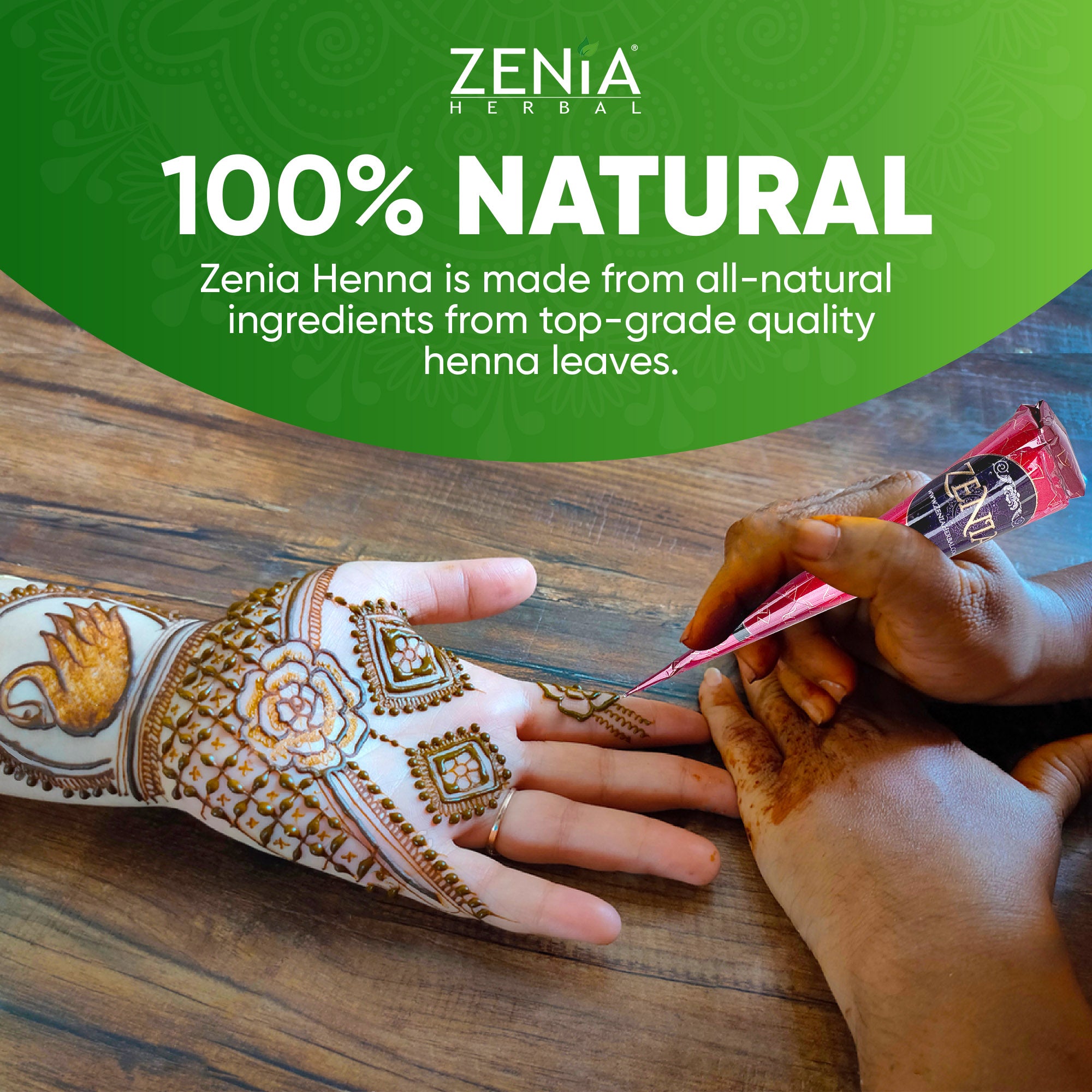 100 Cones - Zenia 100% Natural Henna Cones