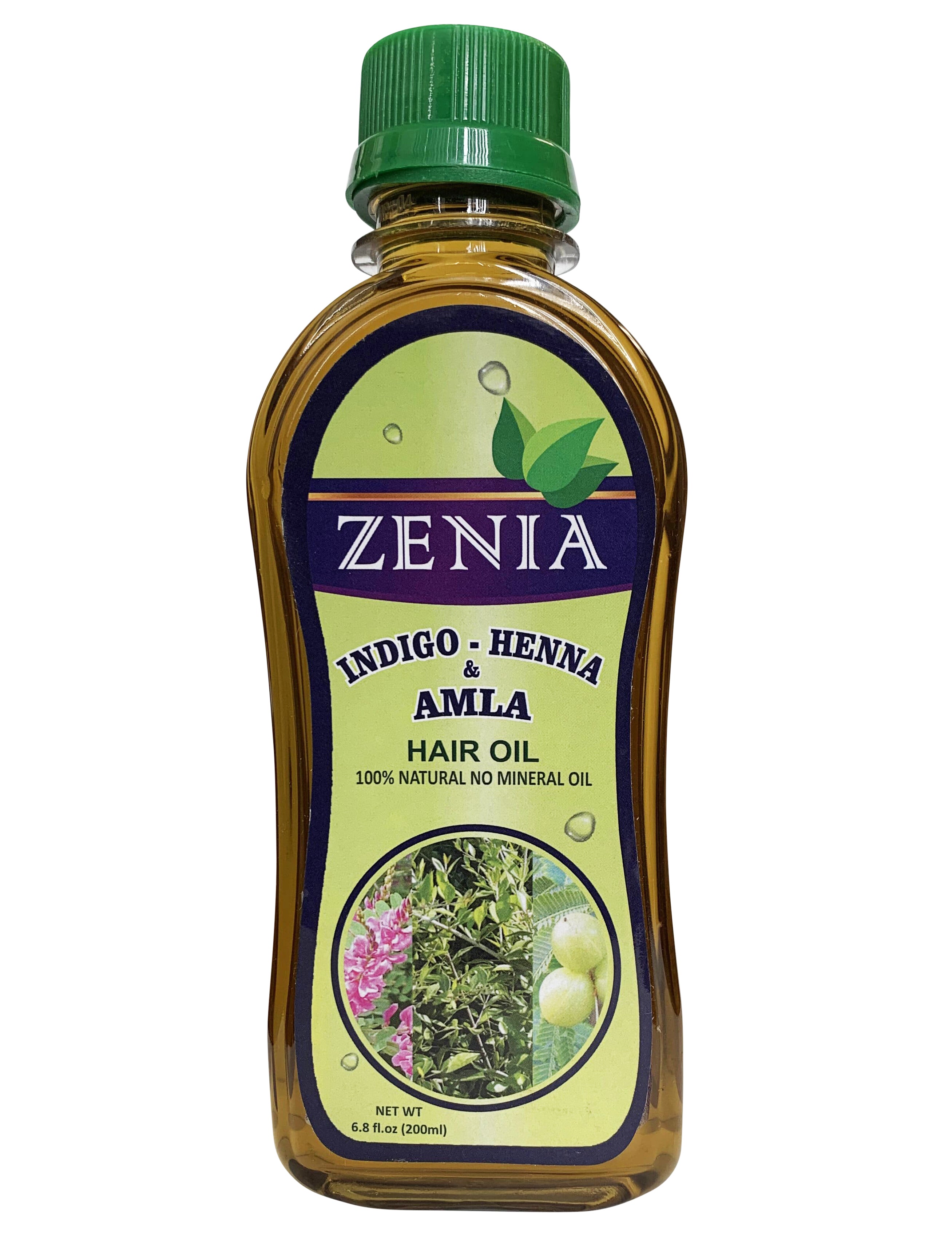Zenia Indigo Henna Amla Hair Oil 100% Natural No Mineral Oil 200ml