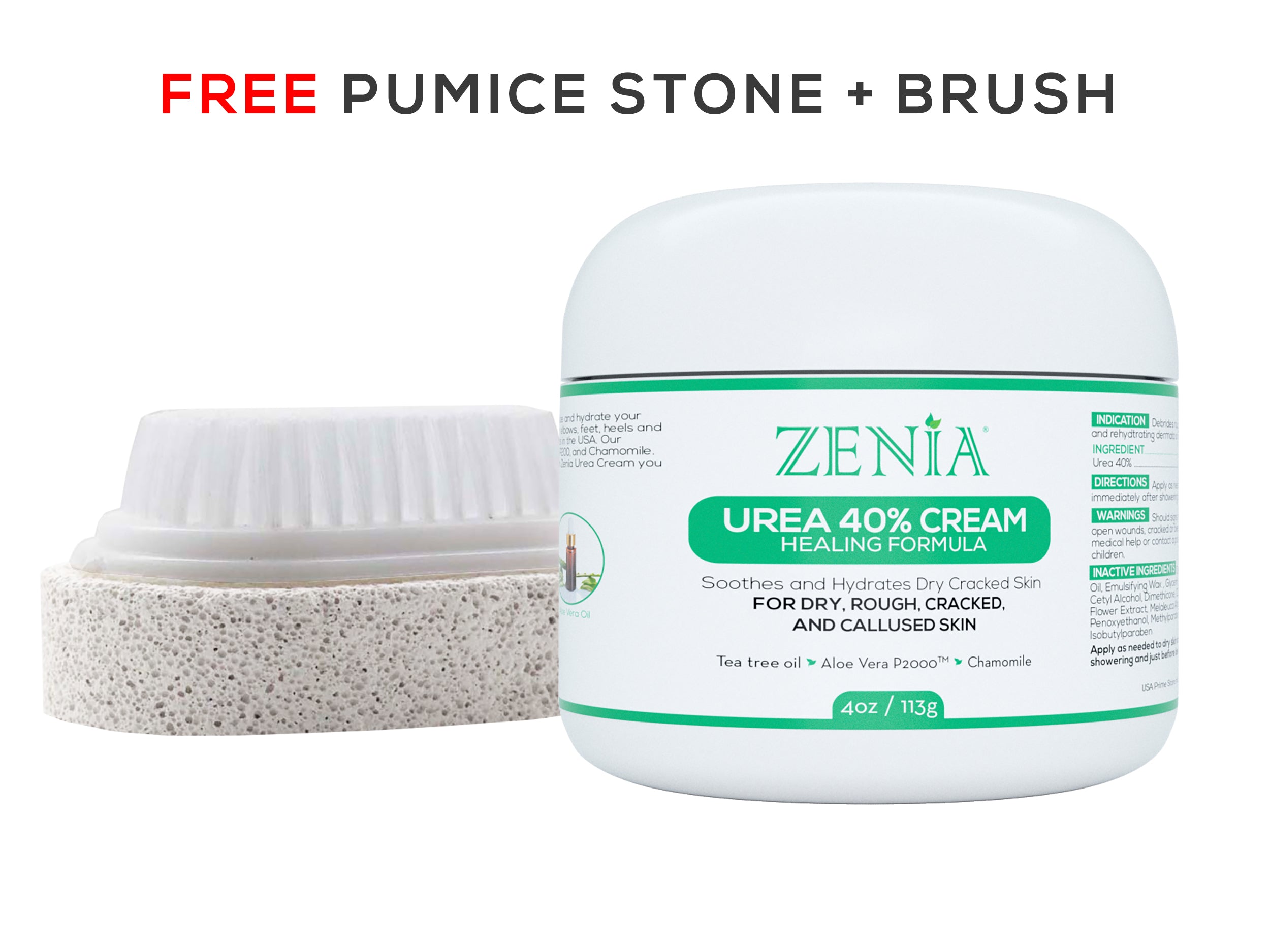 Zenia Urea 40% Cream 4oz Callus Treatment Hydrate Dry, Rough, Cracked & Callused Skin - For Feet, Elbows, Hands, Knees