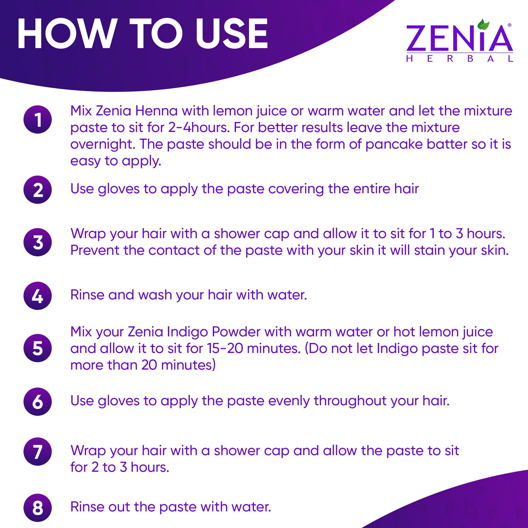 Zenia Indigo Powder Hair & Beard Dye Color 100% Natural Hair Dye