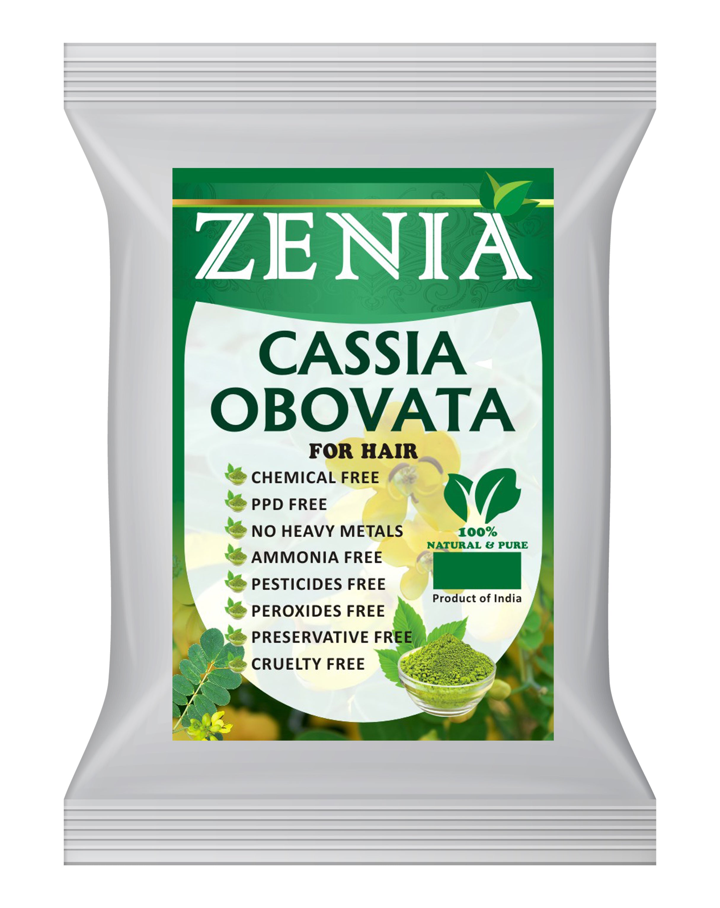 Zenia 100% Pure Neutral Henna Powder (Cassia Obovata) Colorless Henna