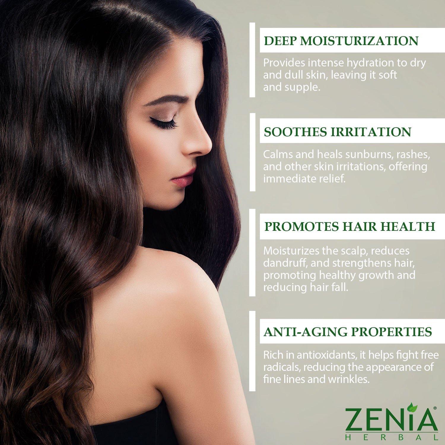 Zenia's Aloe Vera Powder for Hair and Skin