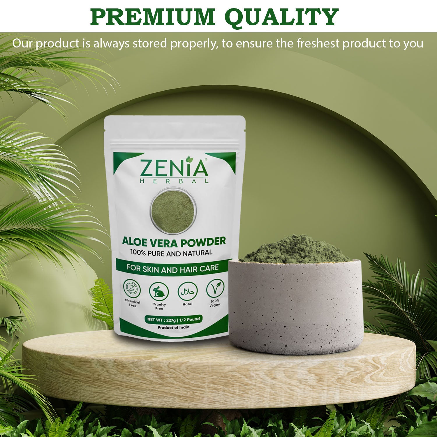 Zenia's Aloe Vera Powder for Hair and Skin