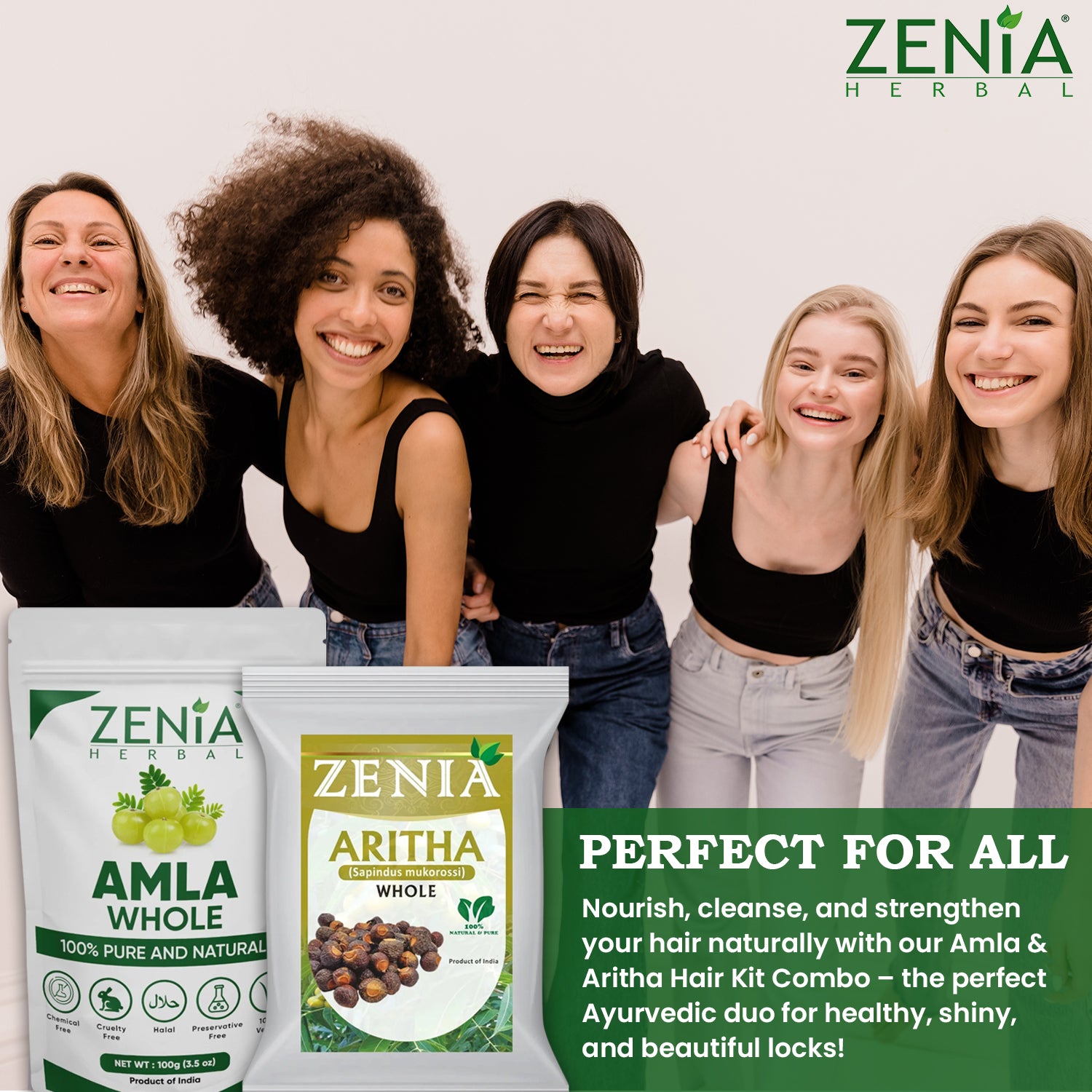 Zenia 100% Amla Whole and Aritha Whole Hair Kit 100 Grams Each