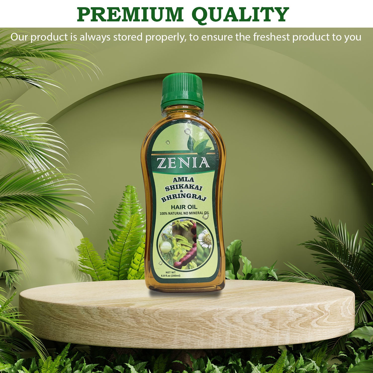 Zenia Amla Shikakai Bhringraj Hair Oil 100% Natural No Mineral Oil 200ml