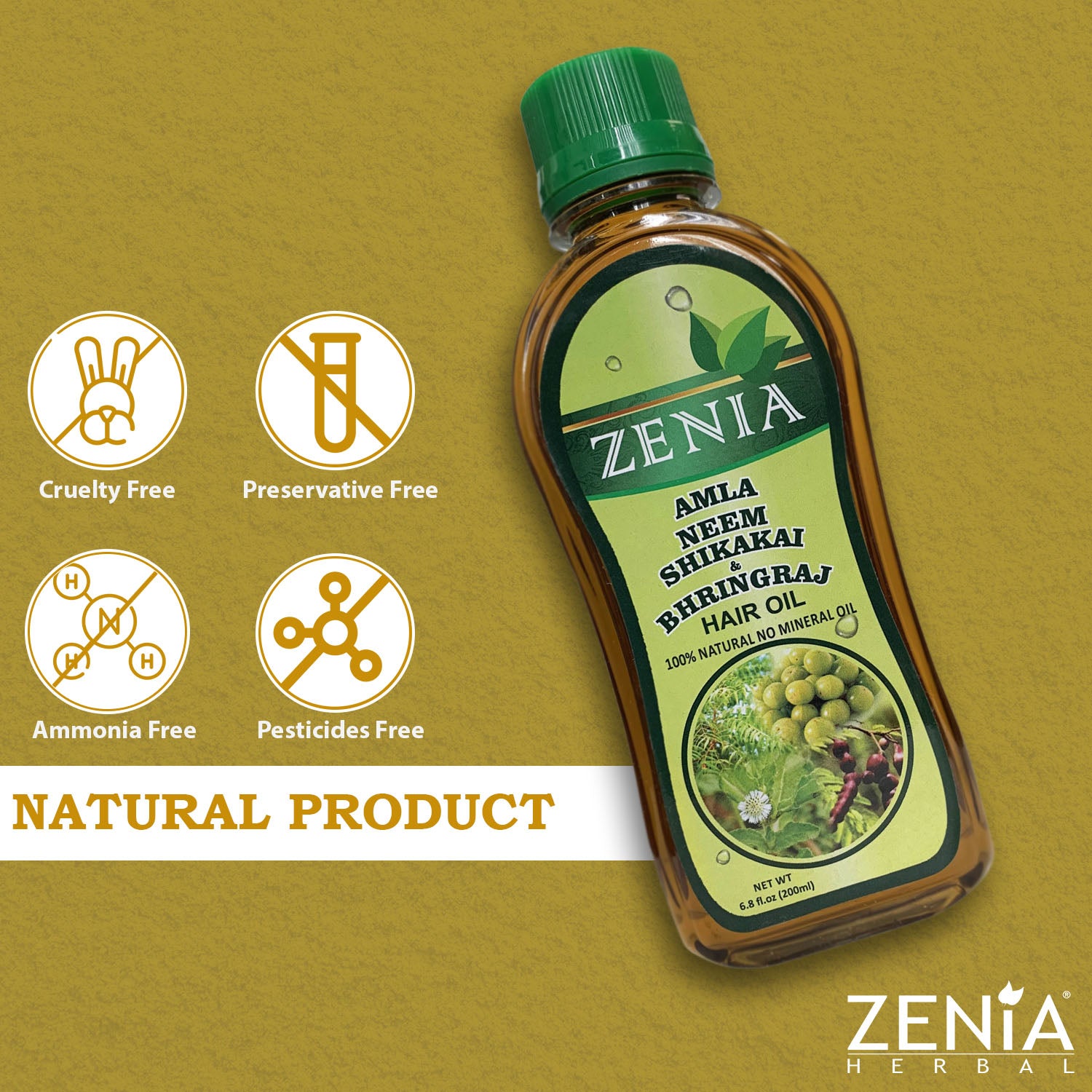 Zenia Amla Neem Shikakai Bhringraj Hair Oil 200ml