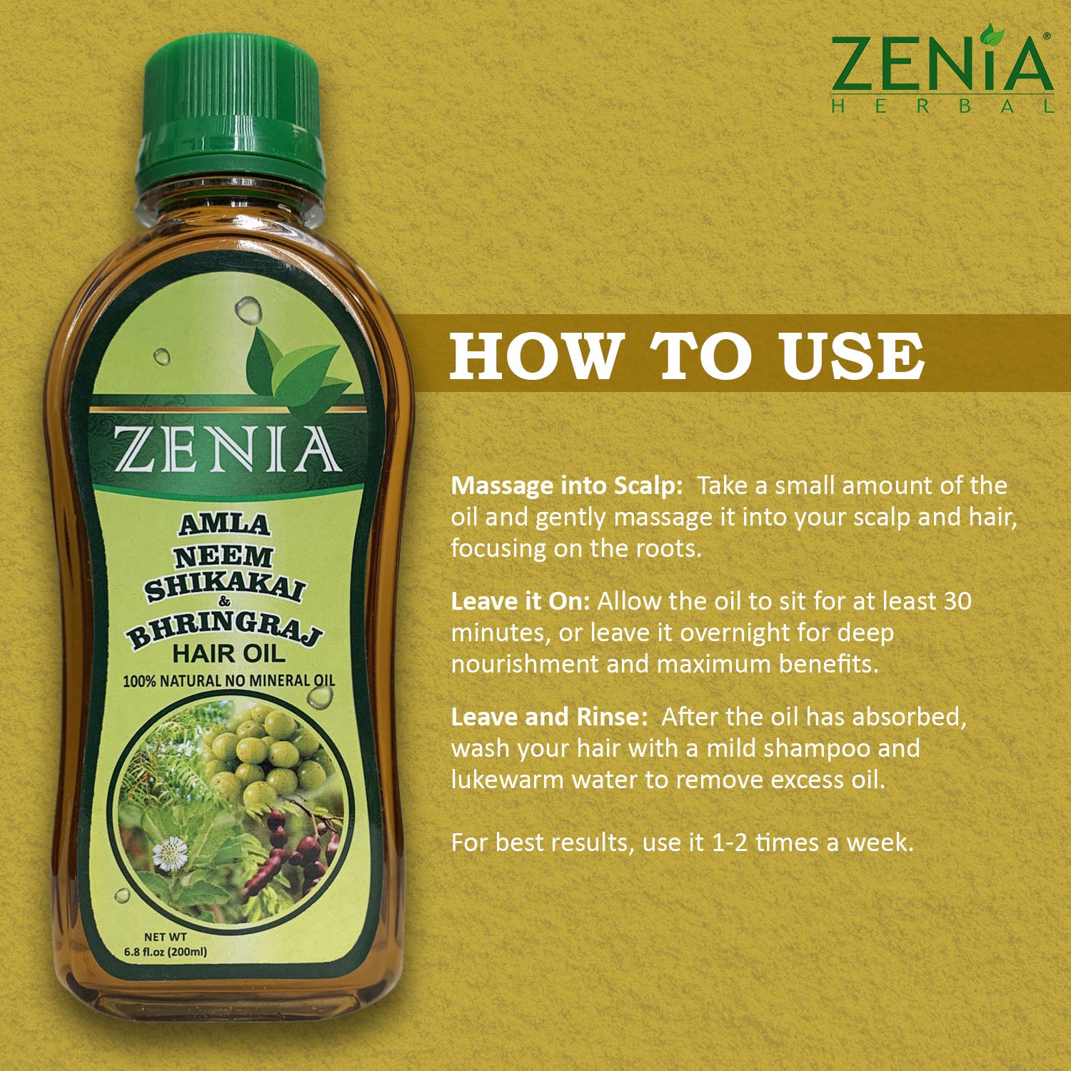 Zenia Amla Neem Shikakai Bhringraj Hair Oil 200ml