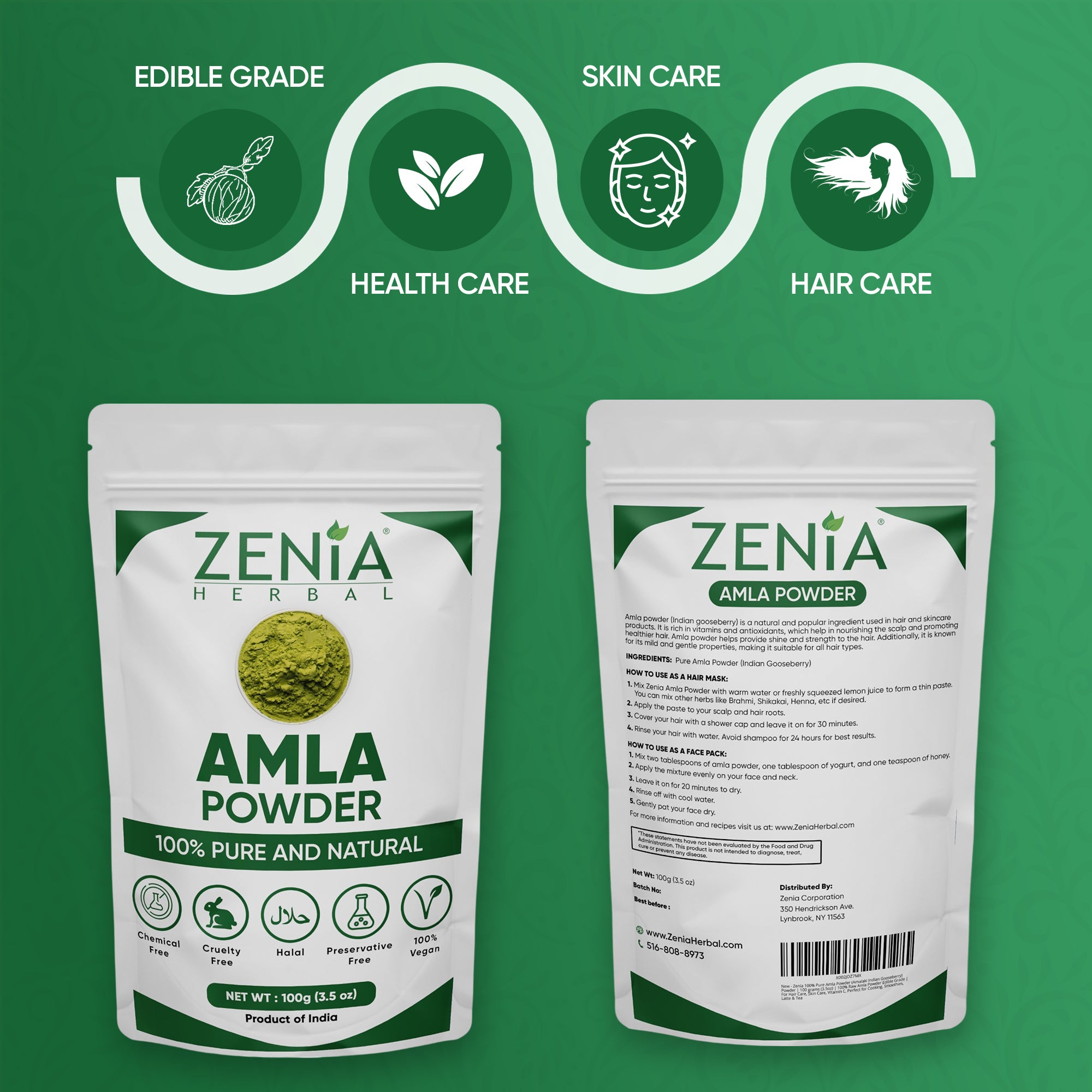 New Zenia Pure Amla Powder (Amalaki Indian Gooseberry)