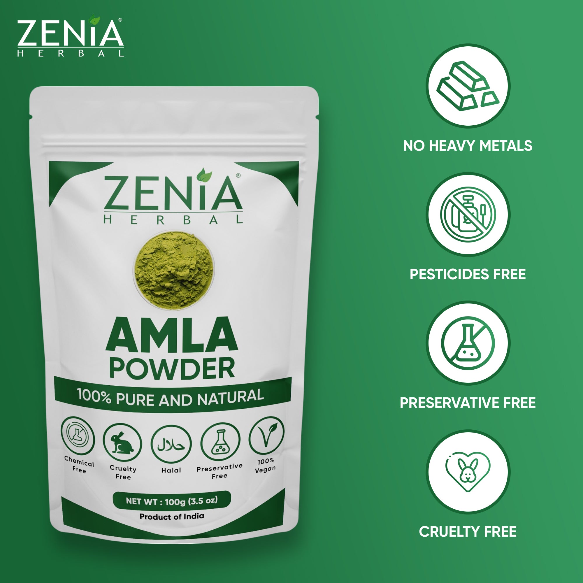 New Zenia Pure Amla Powder (Amalaki Indian Gooseberry)