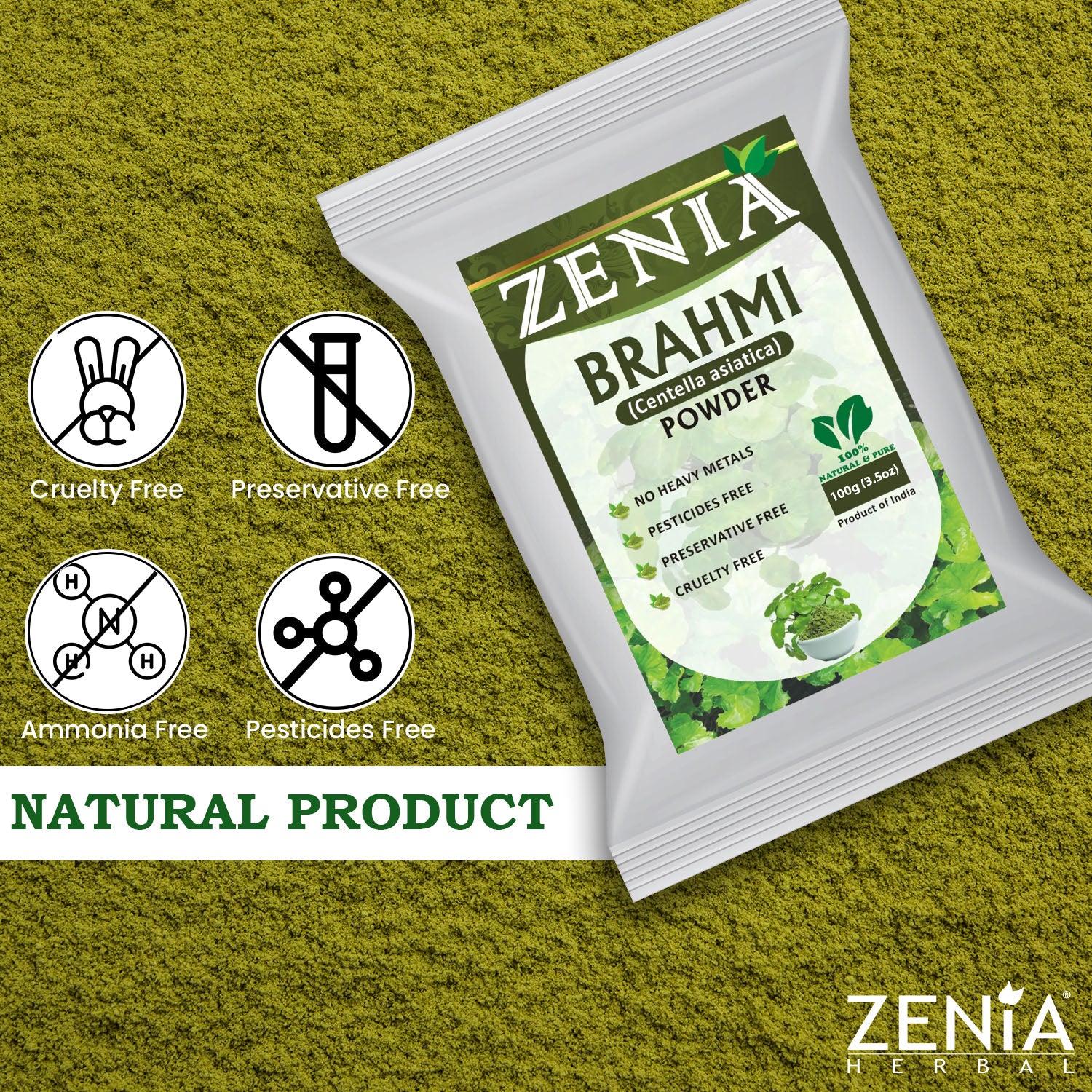 Zenia 100% Pure Brahmi (Bacopa monnieri) Powder