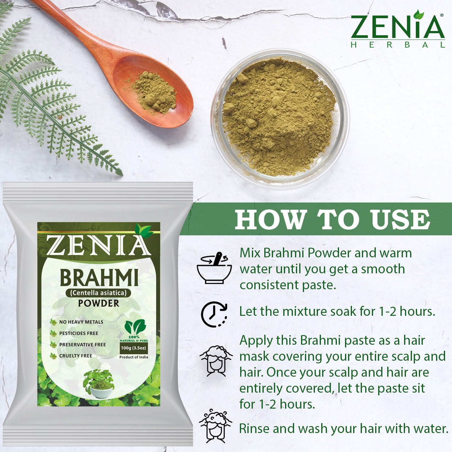 Zenia 100% Pure Brahmi (Bacopa monnieri) Powder