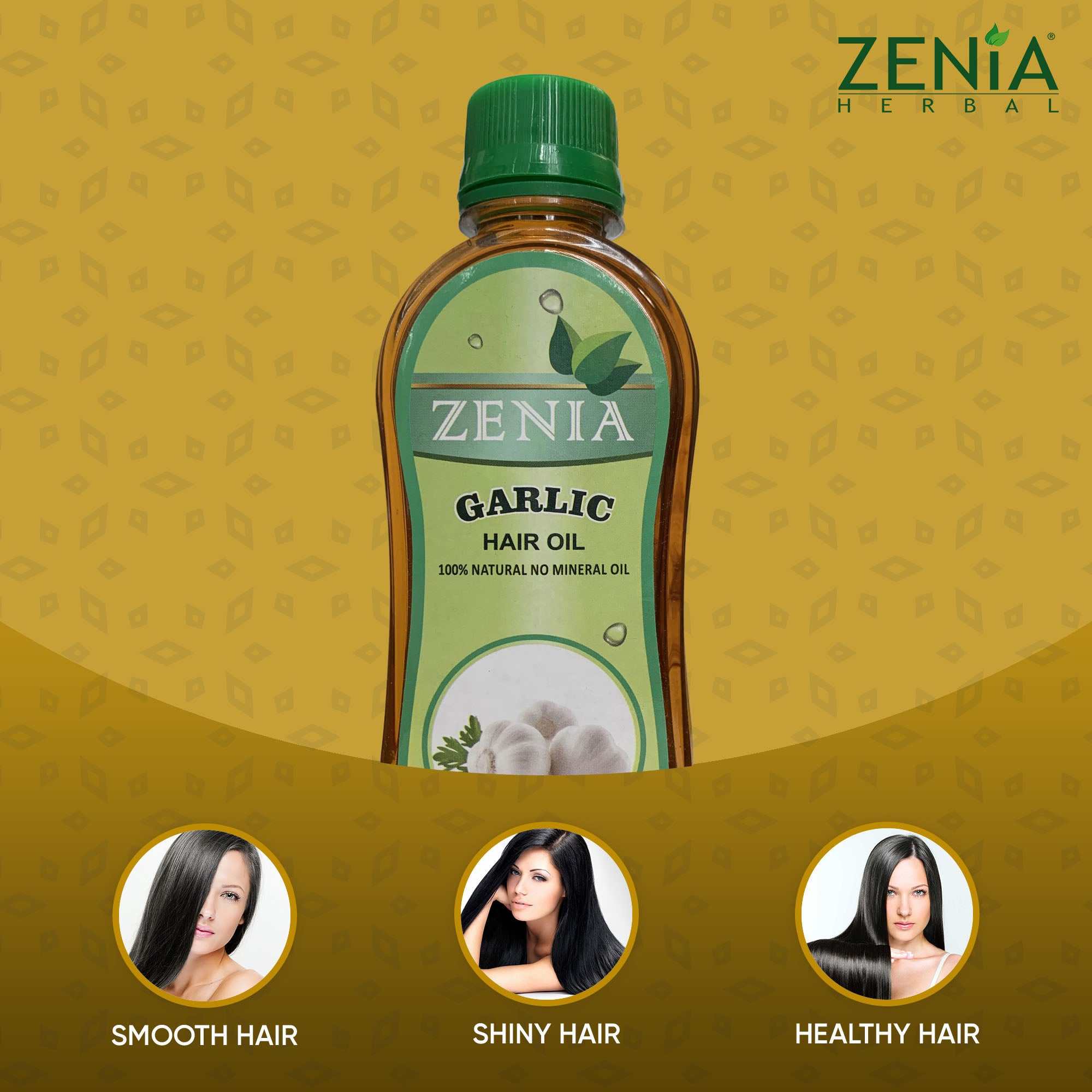 Zenia Garlic Hair Oil 100% Natural No Mineral Oil 200ml