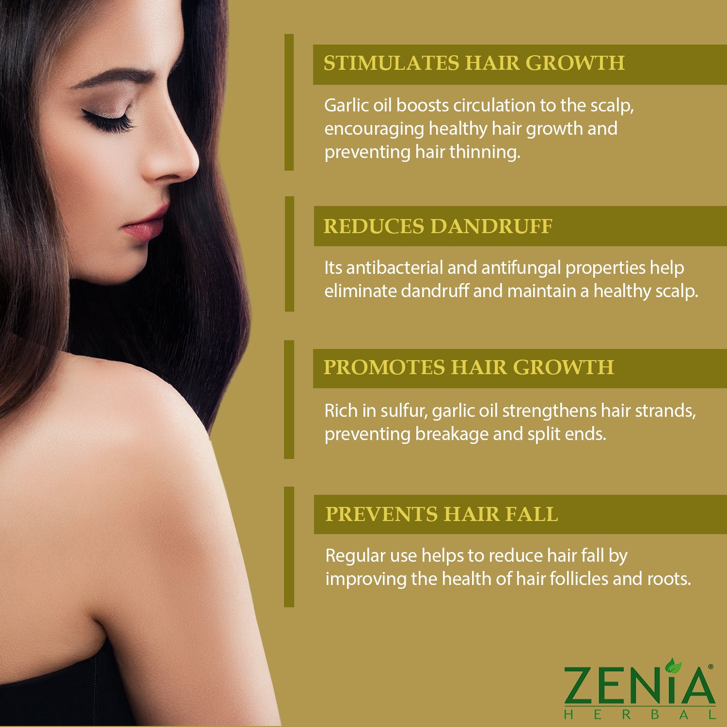 Zenia Garlic Hair Oil 100% Natural No Mineral Oil 200ml