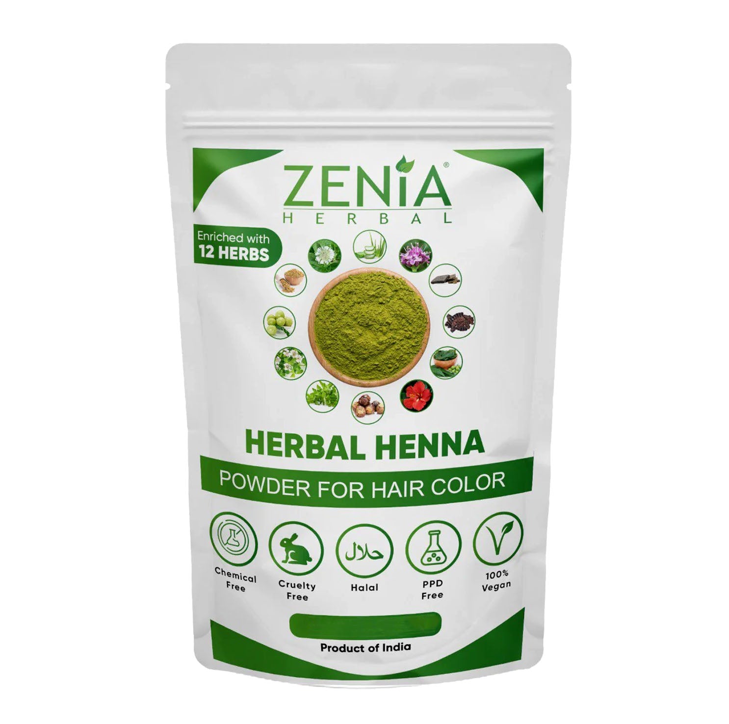 Zenia Herbal Henna Powder Natural Mehndi for Hair Color/Dye | With Goodness of 10+ Herbs