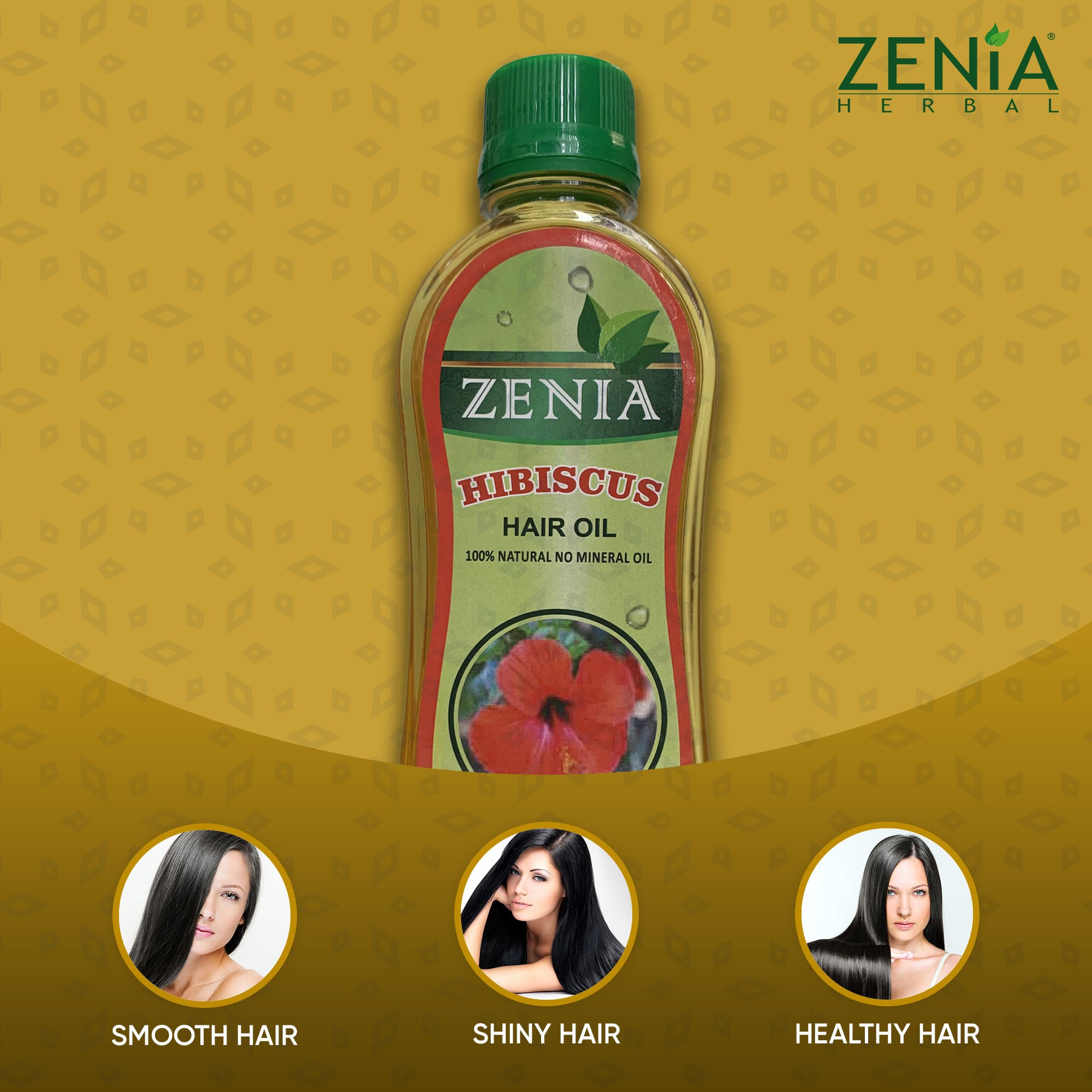 Zenia Hibiscus Hair Oil 100% Natural No Mineral Oil 200ml