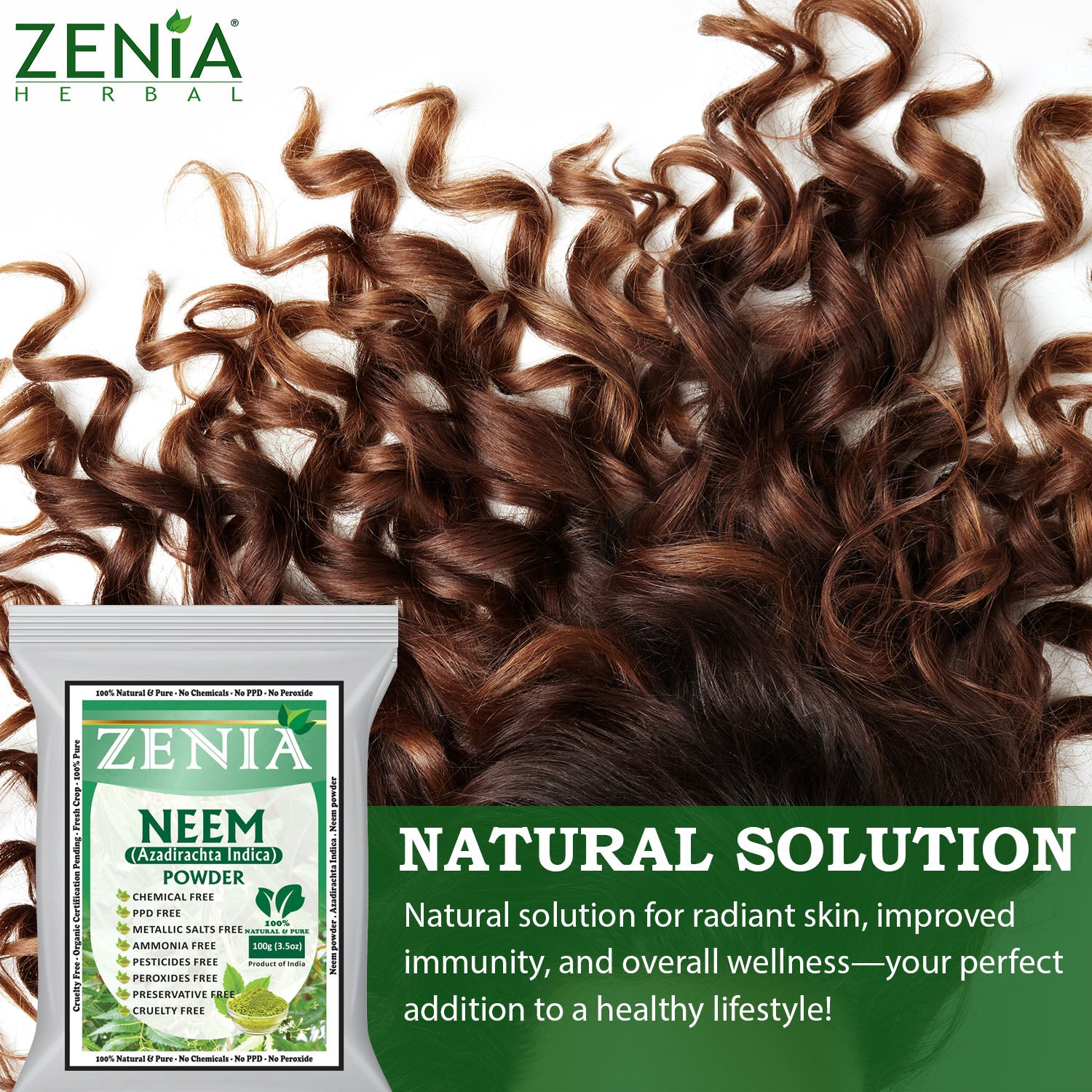 Zenia Pure Neem Powder Edible Grade For Hair, Skin, Health Care