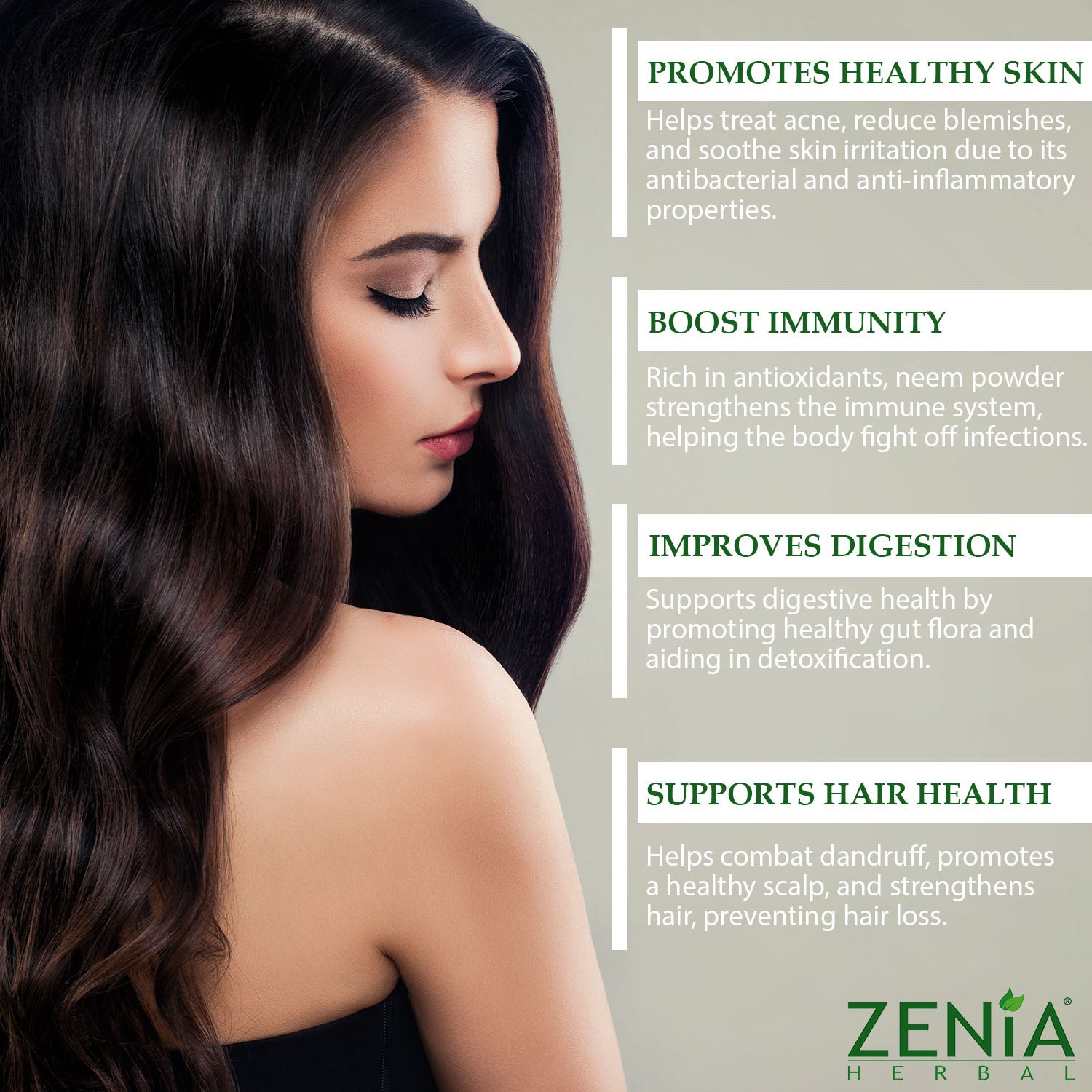 Zenia Pure Neem Powder Edible Grade For Hair, Skin, Health Care