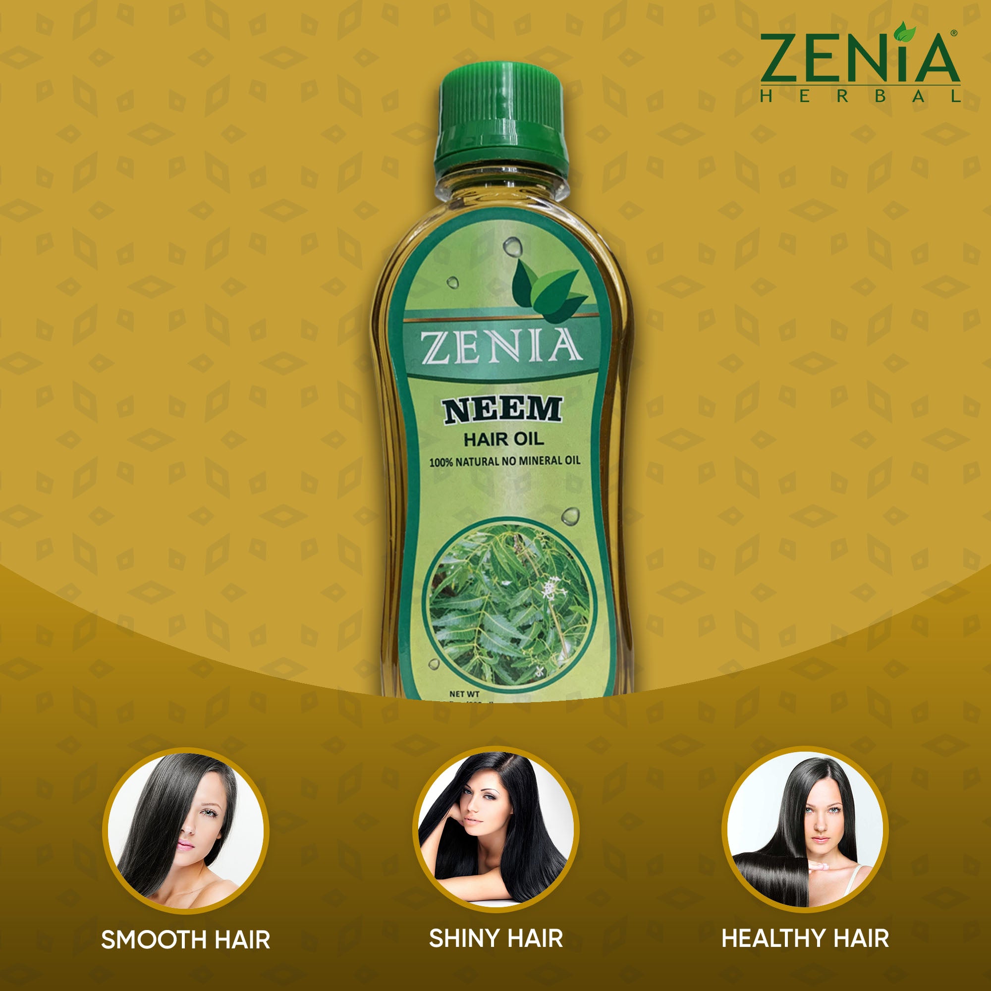 Zenia Neem Hair Oil 100% Natural No Mineral Oil 200ml