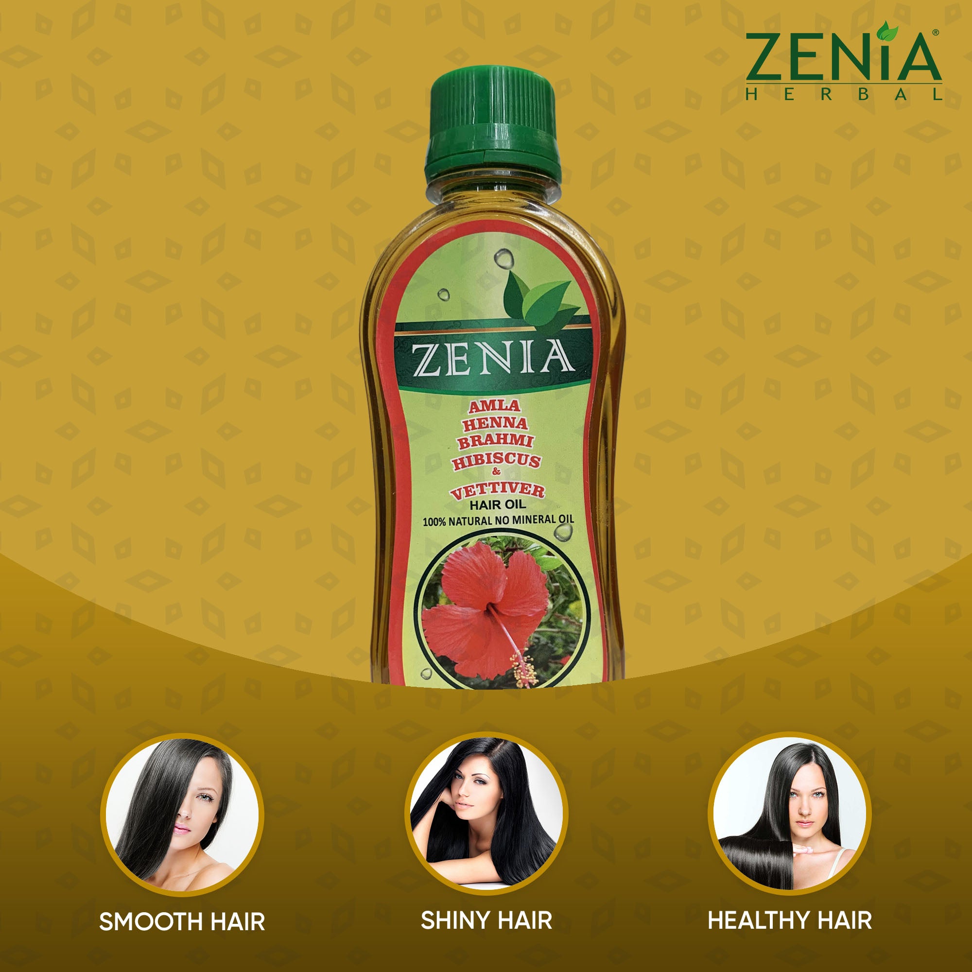 Zenia Amla Henna Brahmi Hibsicus & Vettiver Hair Oil 200ml