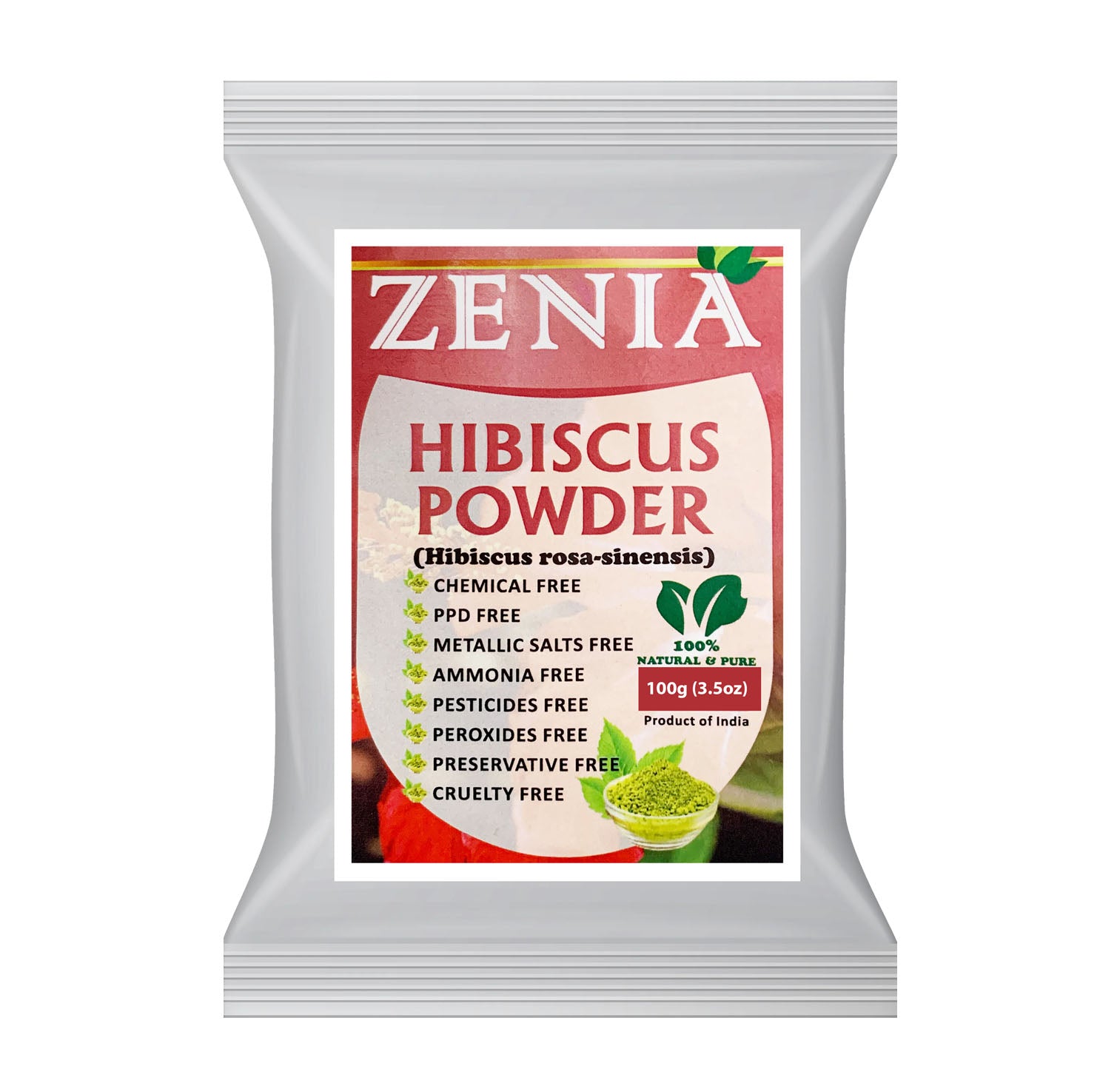 Zenia Pure Hibiscus Flower Powder 100% Raw from India