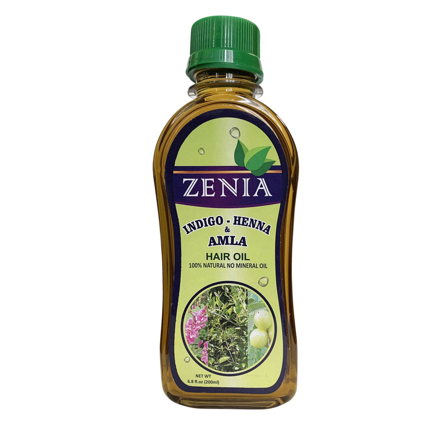 Zenia Indigo Henna Amla Hair Oil 100% Natural No Mineral Oil 200ml