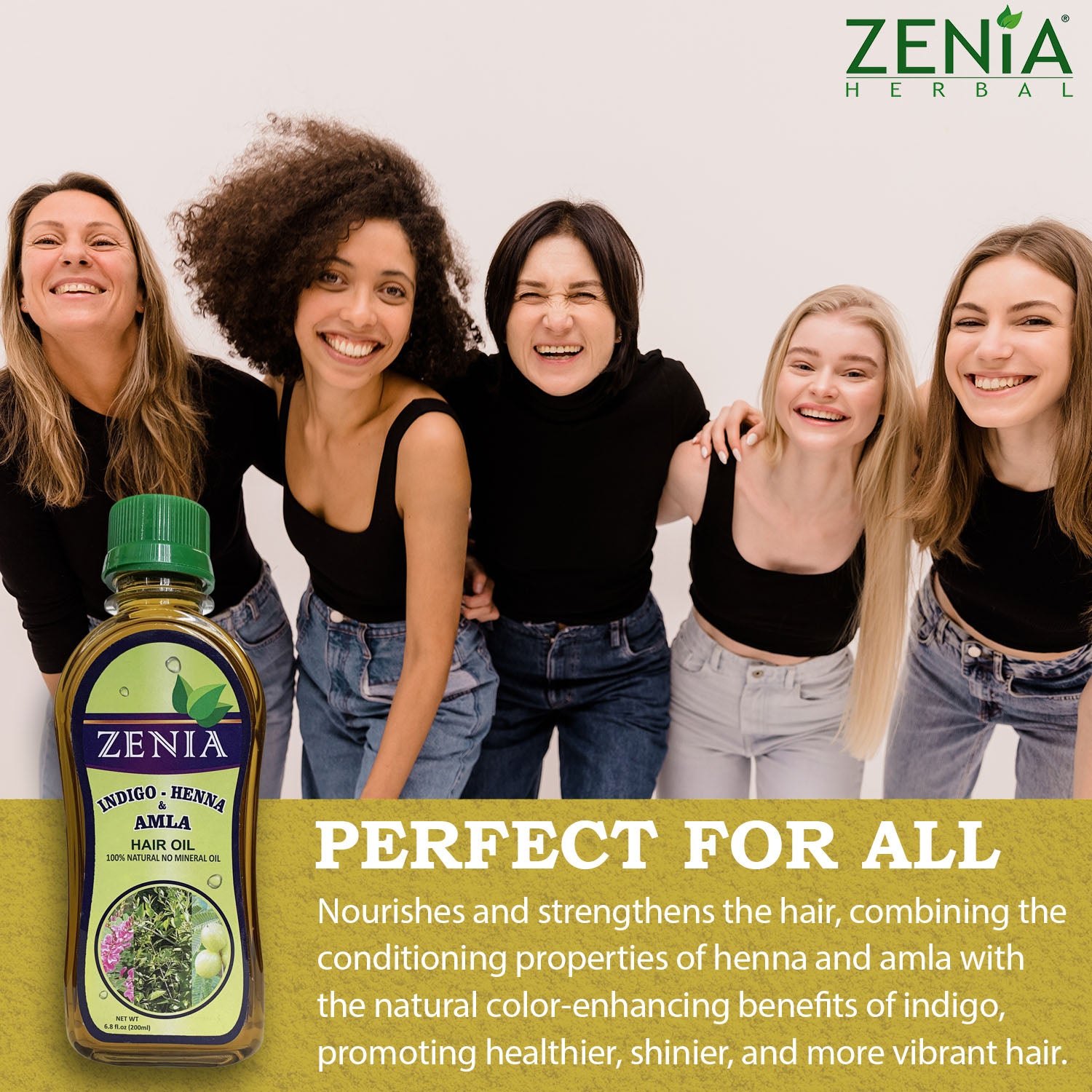 Zenia Indigo Henna Amla Hair Oil 100% Natural No Mineral Oil 200ml