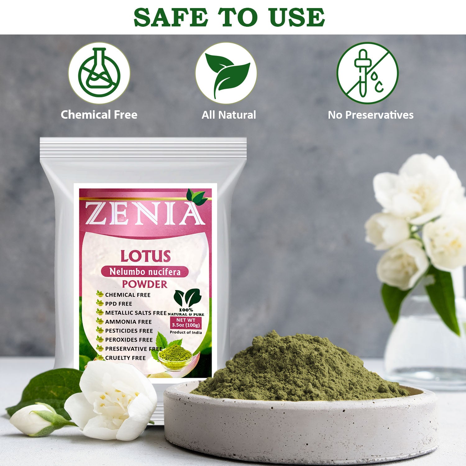 100g Zenia Pure Lotus Powder