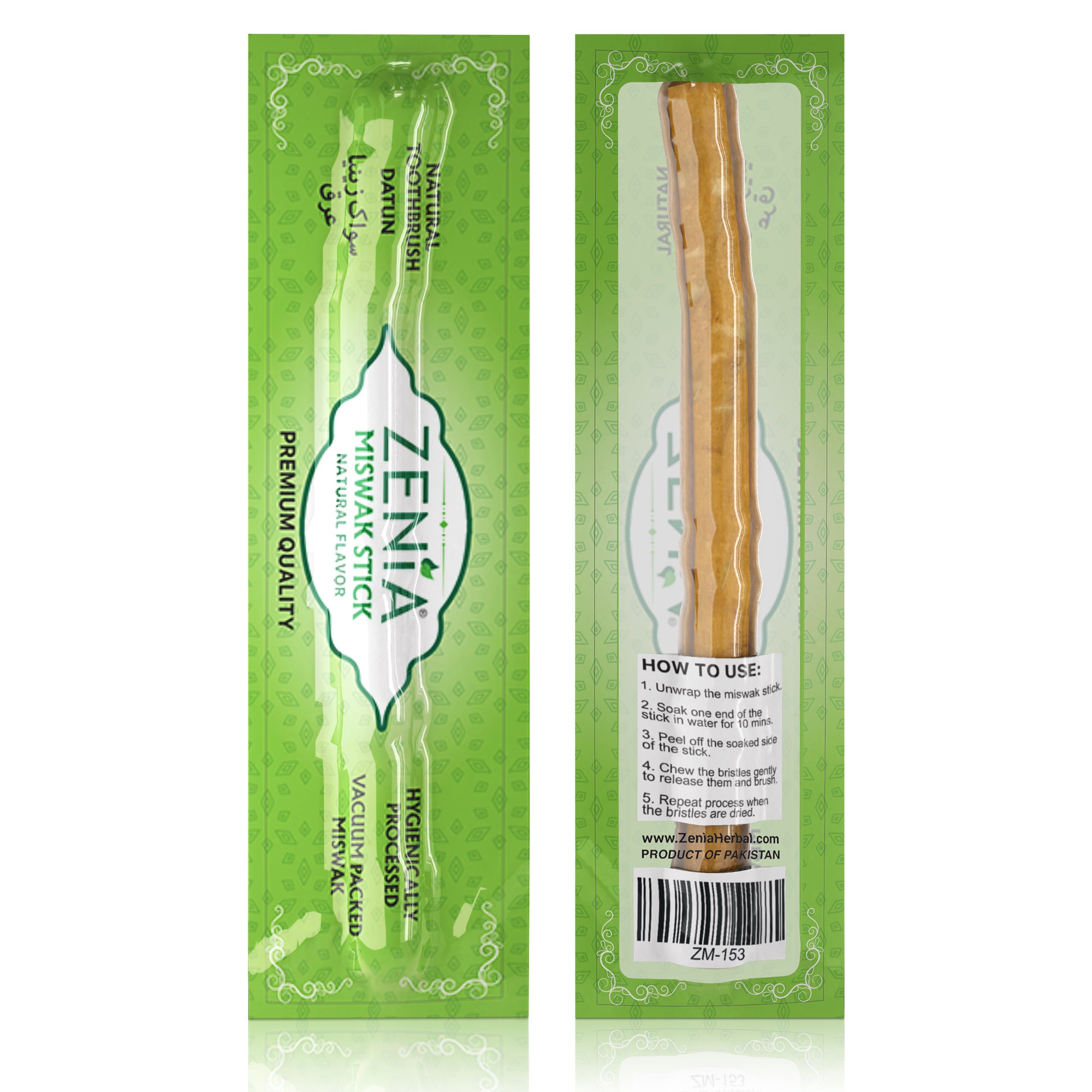Zenia Sewak Natural Miswak Traditional Toothbrush Stick Vacuum Sealed Natural Flavor