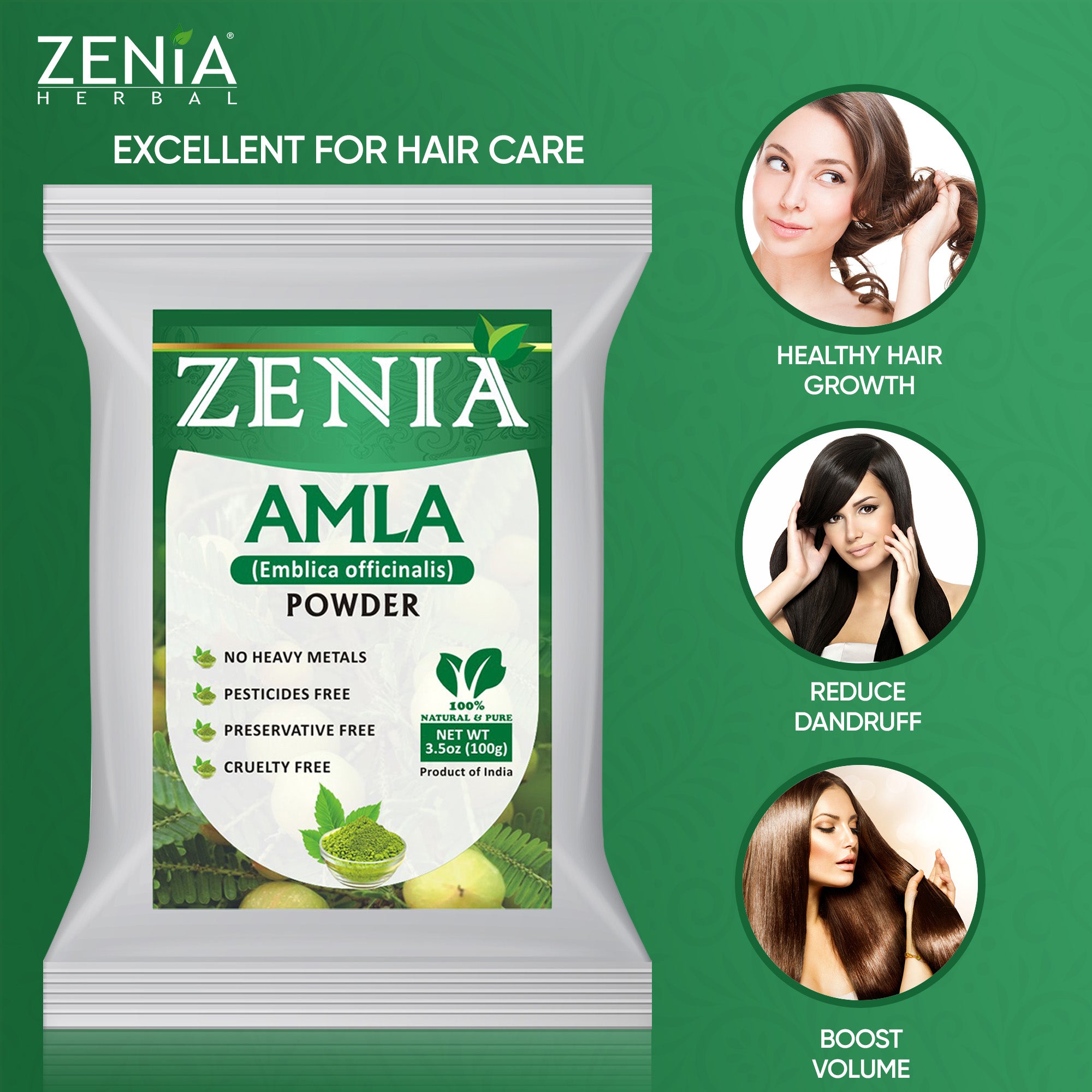 Zenia 100% Pure Amla Powder (Amalaki Indian Gooseberry) Powder