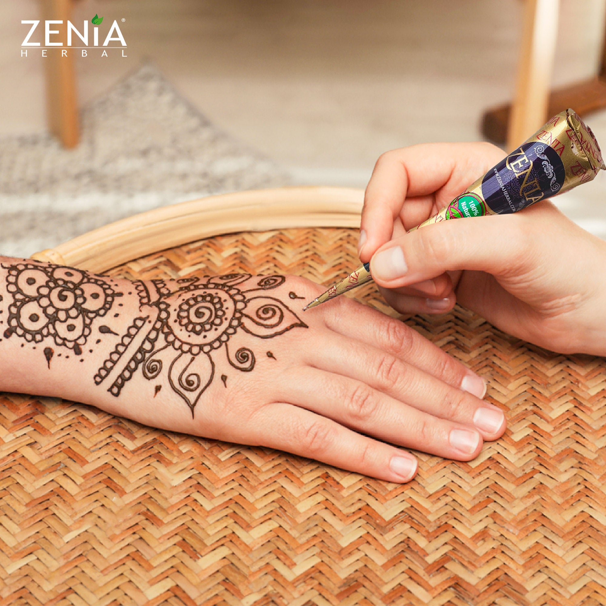 Pack of 24 Zenia 100% Natural Henna Cones Mehndi Cones For Temporary Body Art Tattoo Freckles