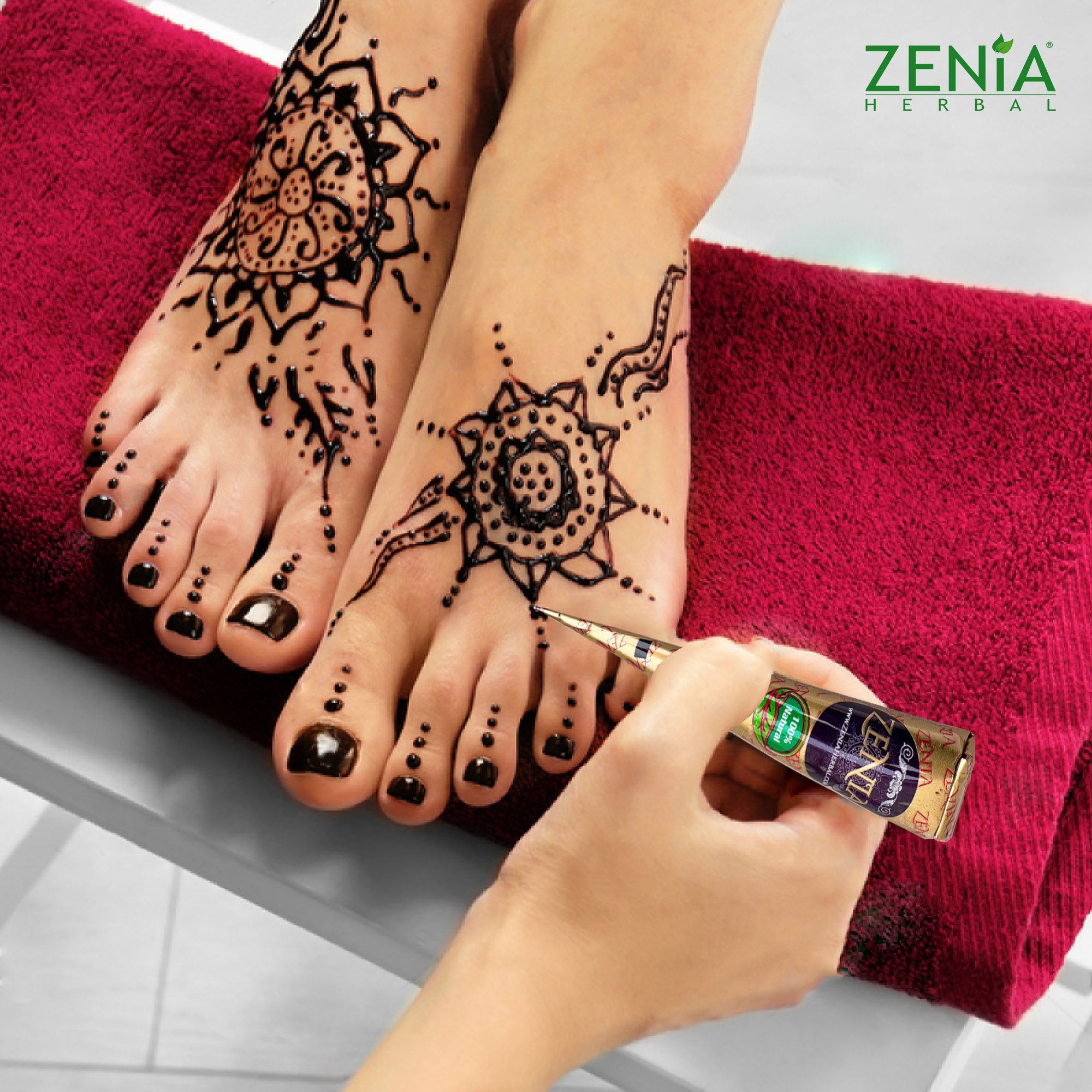Zenia 100% Natural Henna Cones Mehndi Cones For Temporary Body Art Tattoo Freckles | Herbal Henna Paste Cones