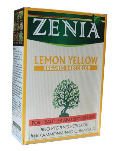 Zenia Organic Henna Hair Color Lemon Yellow 100g - Zenia Herbal