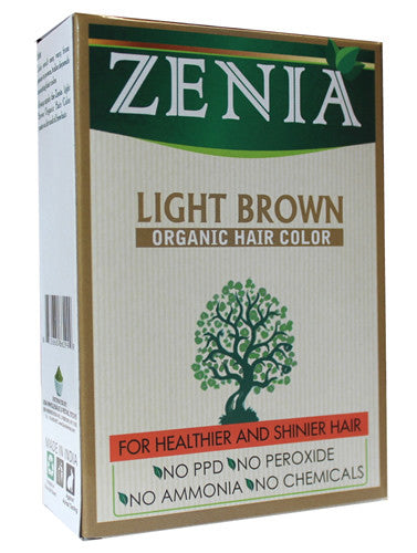 Zenia Organic Henna Hair Color Light Brown 100g - Zenia Herbal