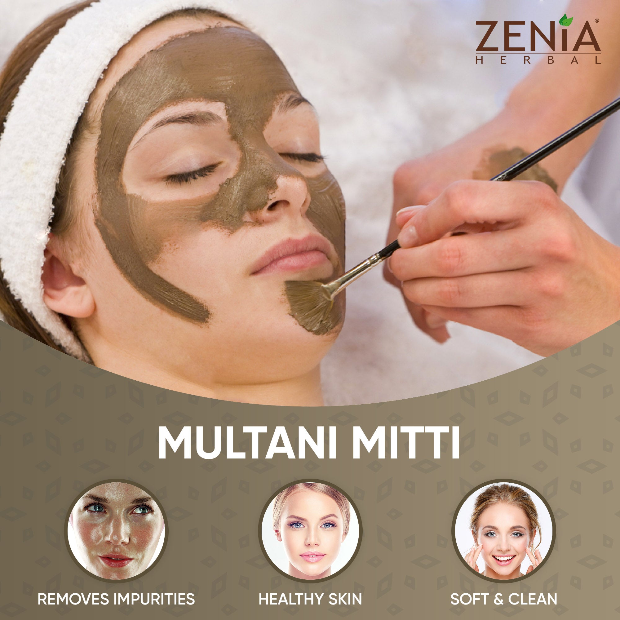 200 grams (7 ounce) Zenia Pure Fullers Earth Powder Jar Multani Mitti Mud Face Pack Powder