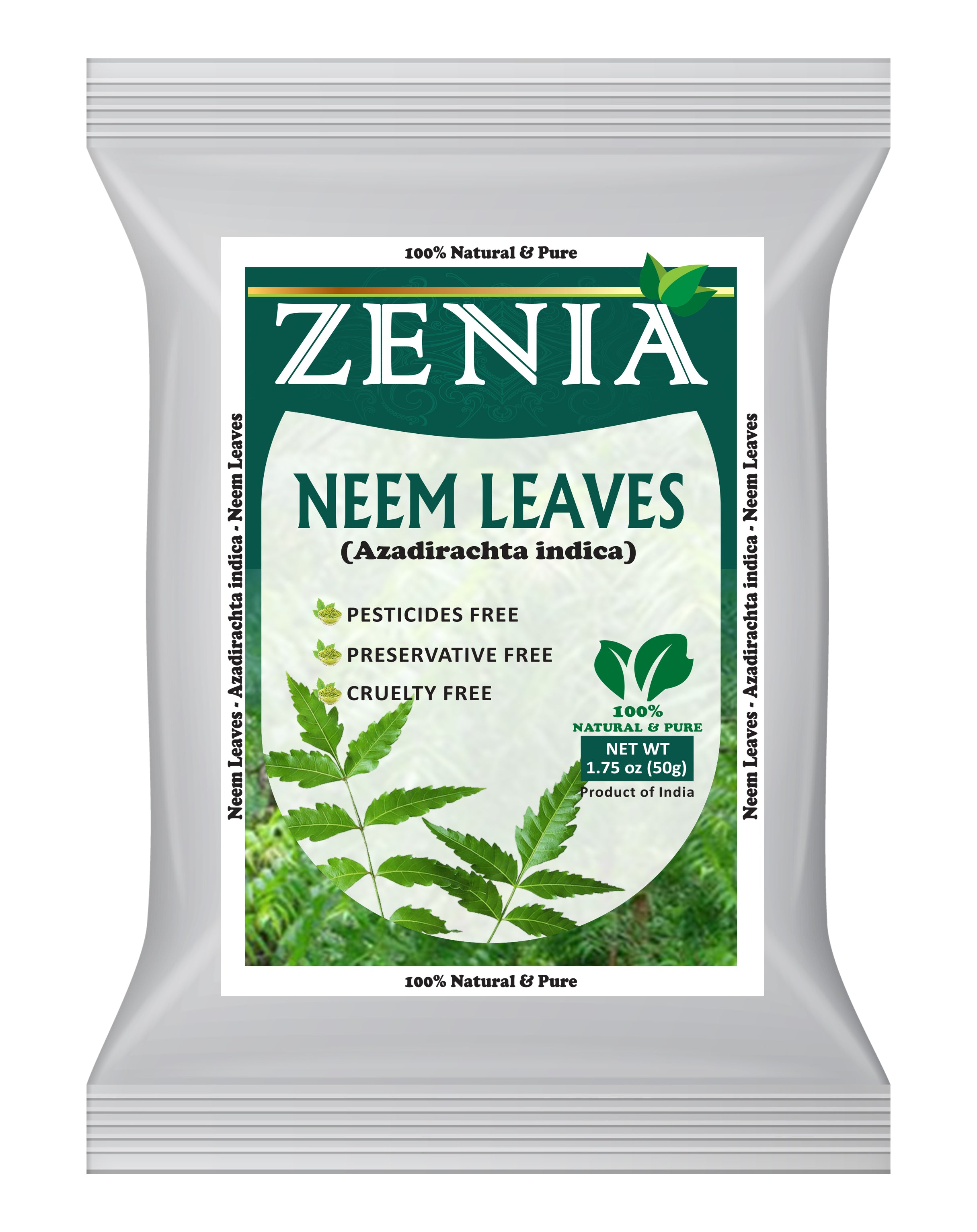 50 grams (1.75oz) Zenia Dried Neem Leaves