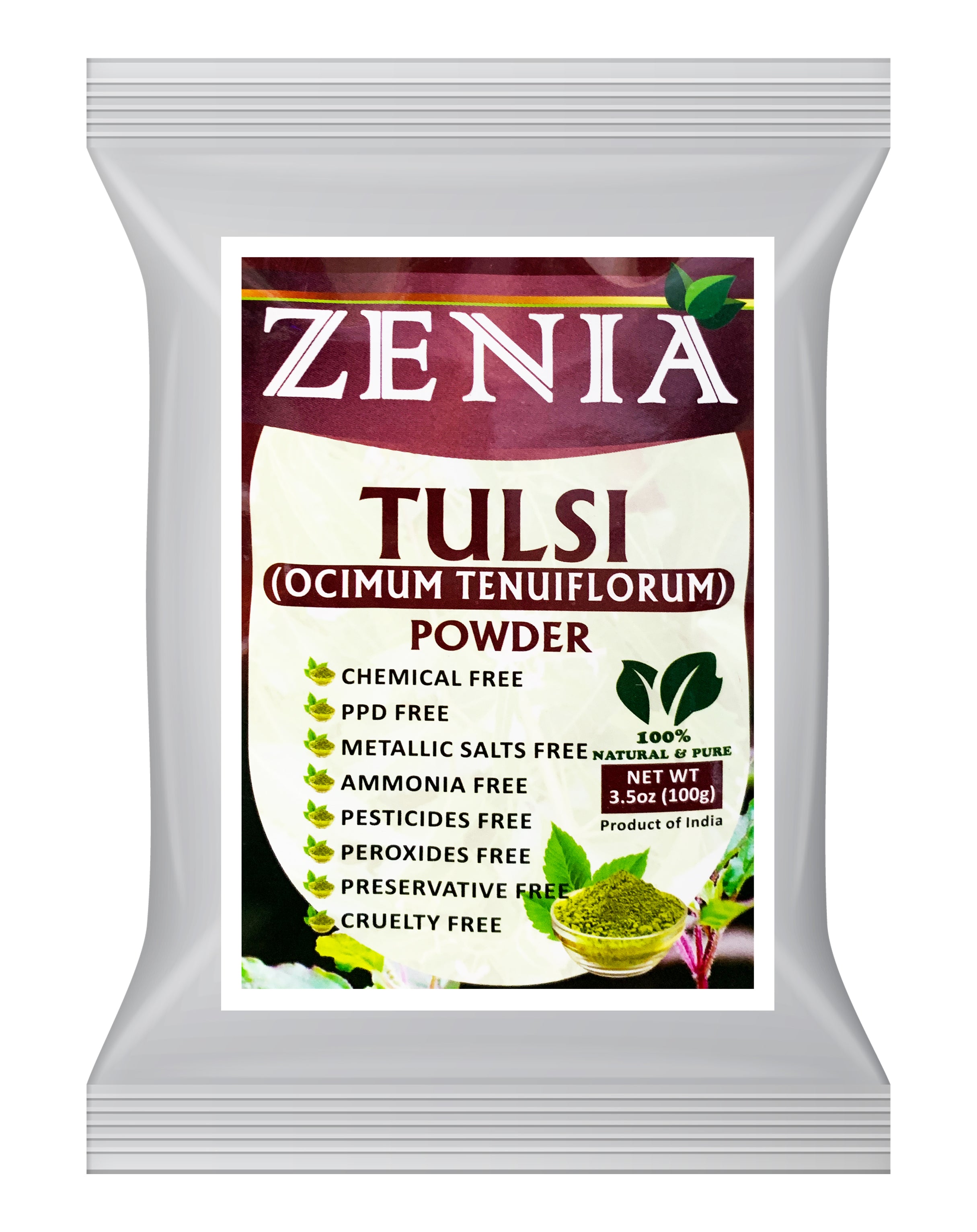 Zenia Natural Tulsi Holy Basil Powder (Ocimum Sanctum) 100g